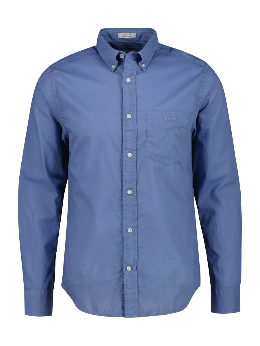 Men Regular Fit Garment-Dyed Cotton Voile Shirt