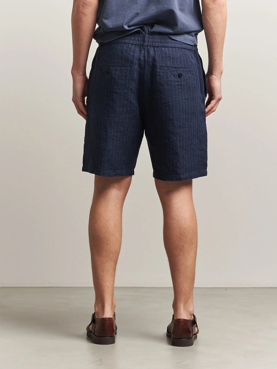 Men Regular Fit Pinstripe Shorts