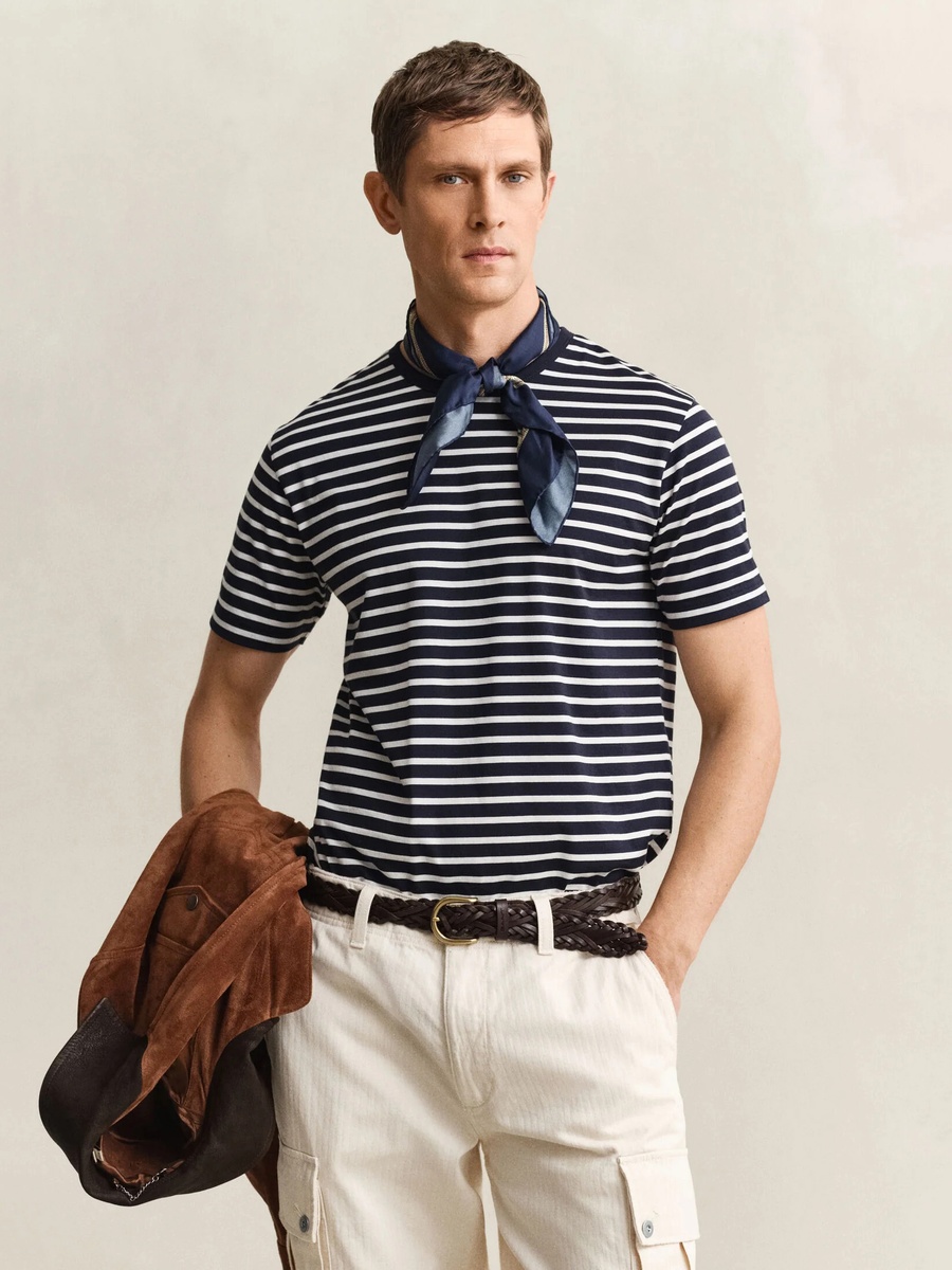 Men Pima Cotton Striped T-Shirt