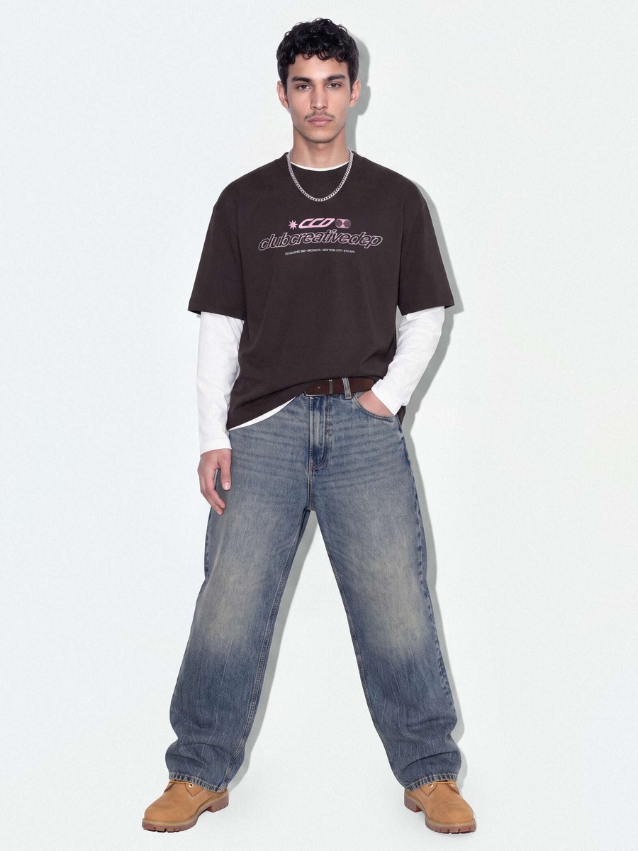 Men Coffee Brown Cropped Boxy Cotton T-Shirt