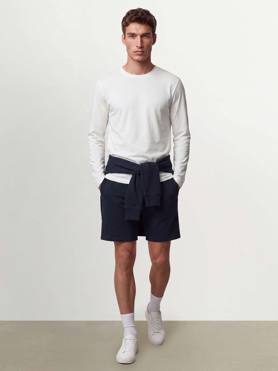 Men White Long Sleeved Crew Neck T-Shirt In Pure Organic Cotton