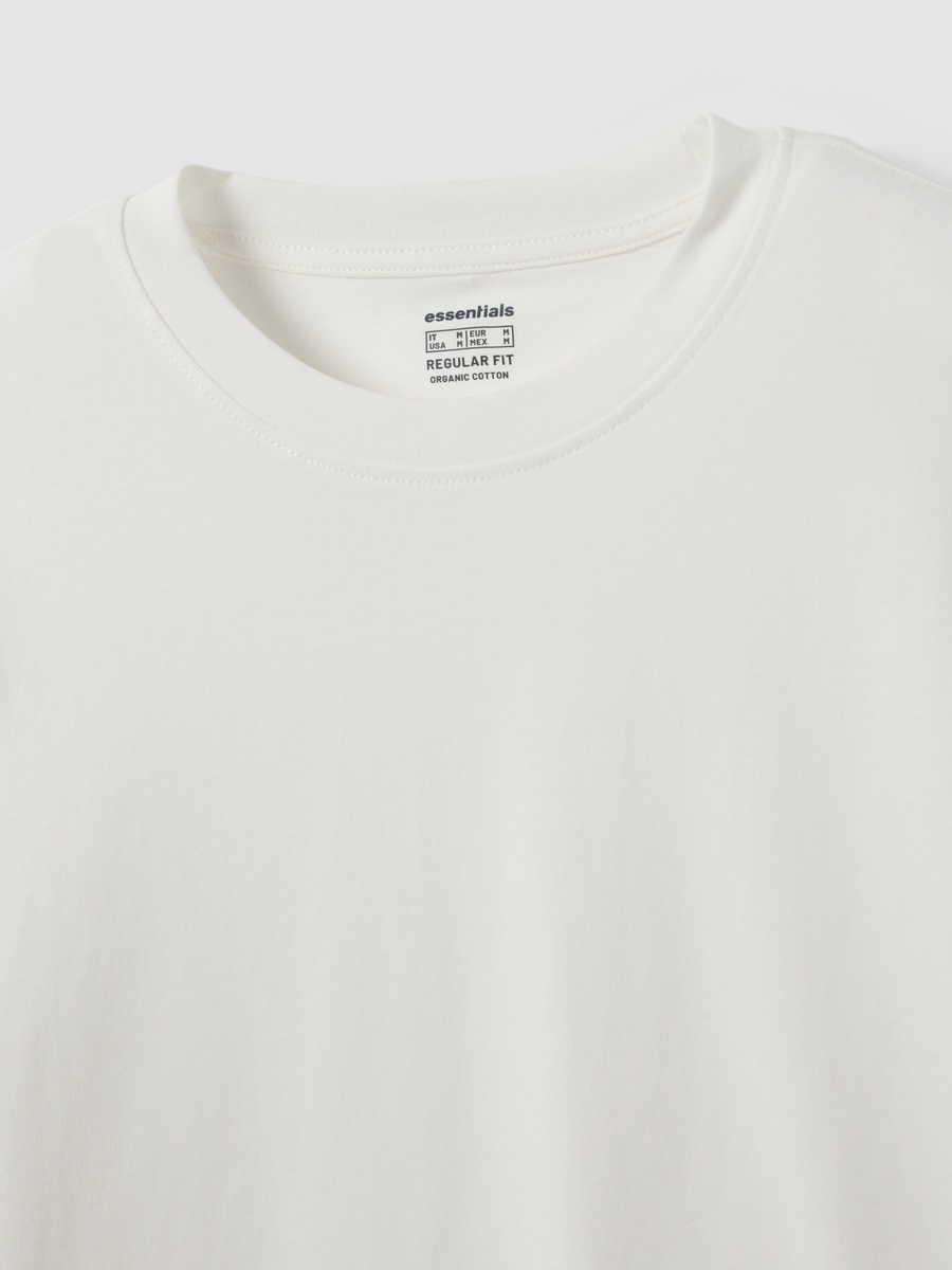 Men White Long Sleeved Crew Neck T-Shirt In Pure Organic Cotton