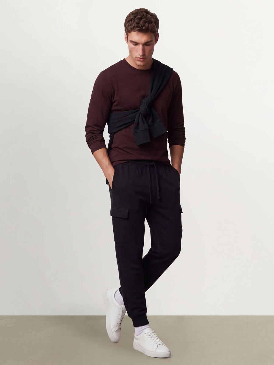 Men Brown Long Sleeve Pure Organic Cotton T-Shirt