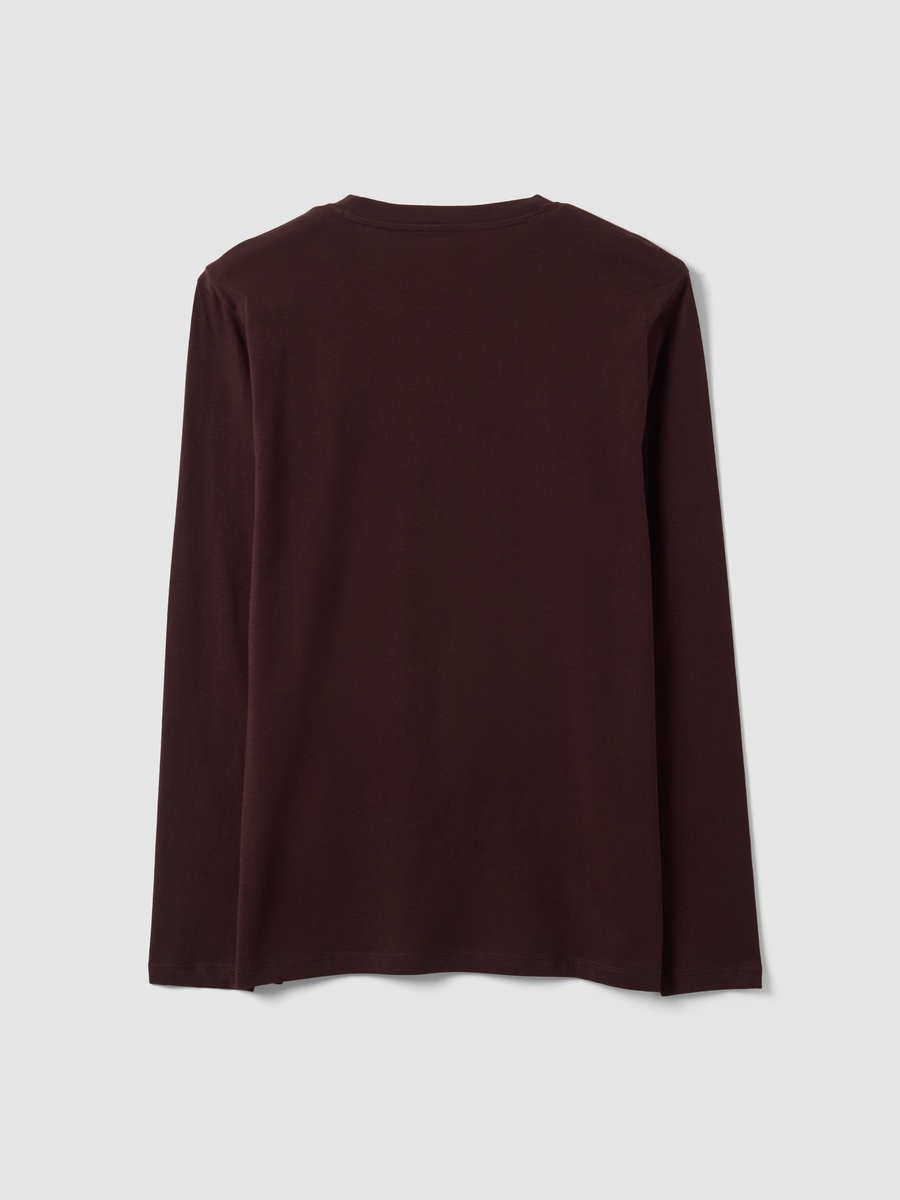 Men Brown Long Sleeve Pure Organic Cotton T-Shirt