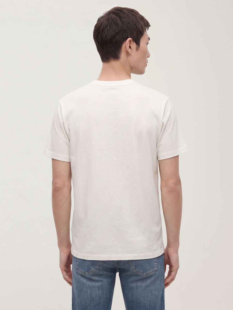 Men White Pure Cotton Crew Neck T-Shirt