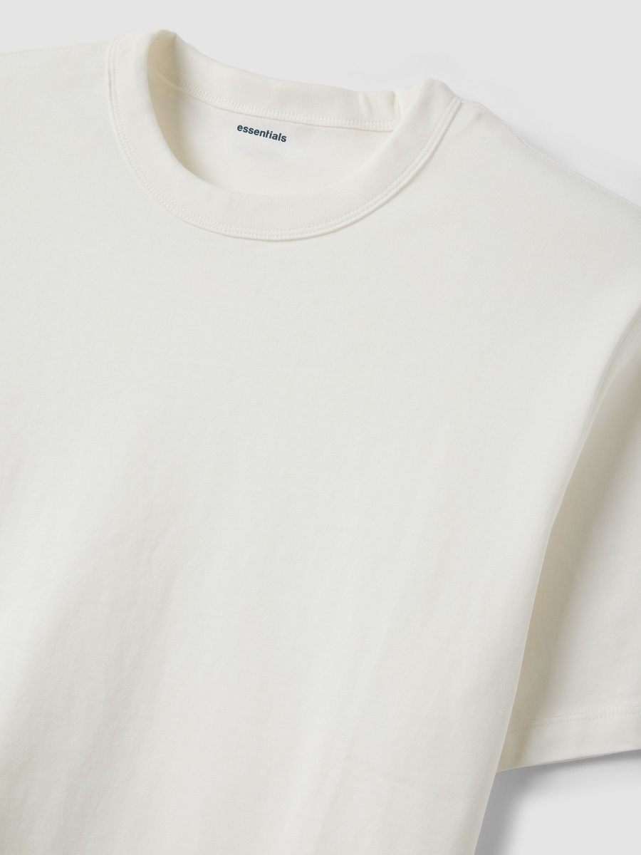 Men White Pure Cotton Crew Neck T-Shirt