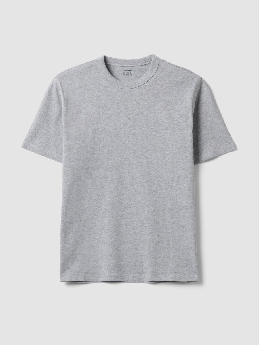 Men Grey Cotton Crew Neck T-Shirt