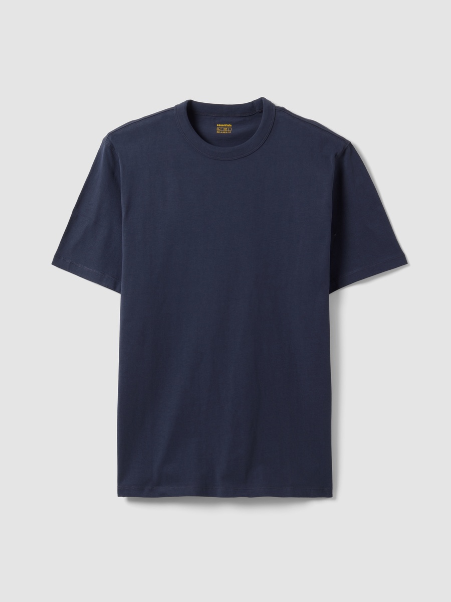 Men Blue Relaxed Fit Cotton Crew Neck T-Shirt