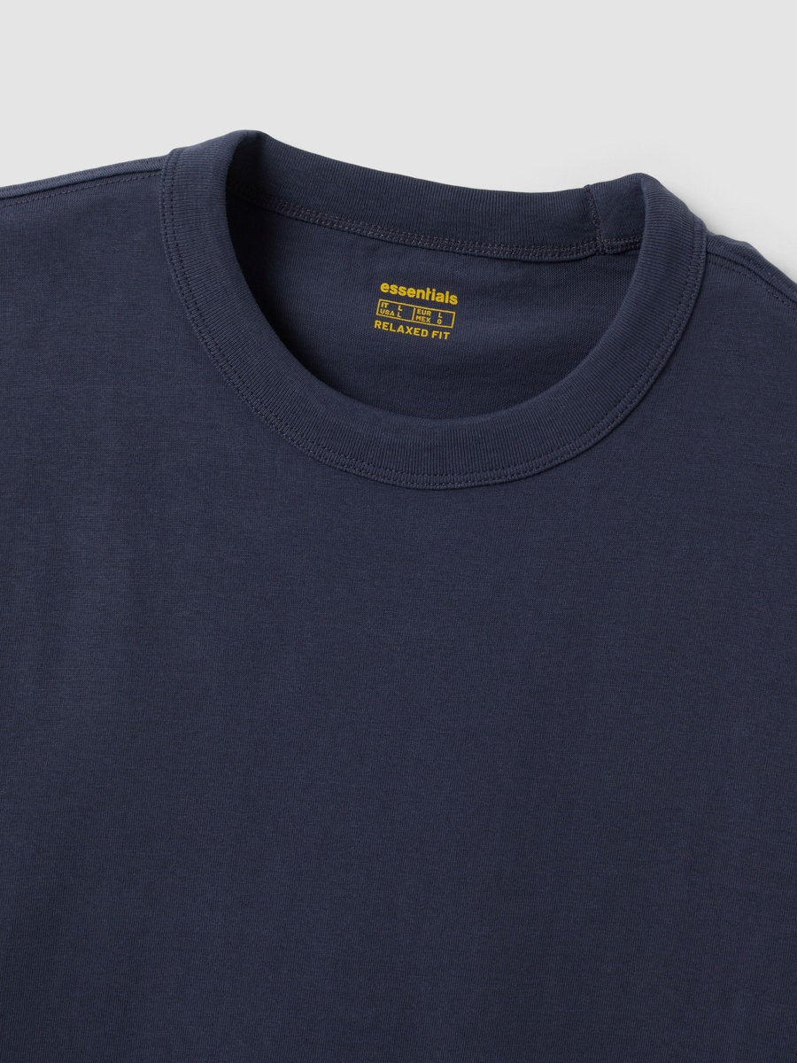 Men Blue Relaxed Fit Cotton Crew Neck T-Shirt