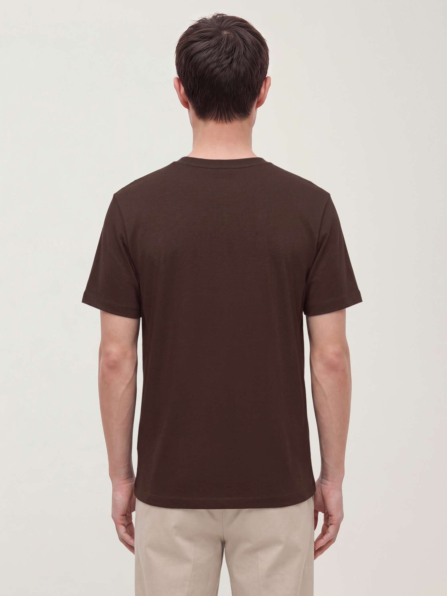 Men Brown Pure Cotton Crew Neck T-Shirt