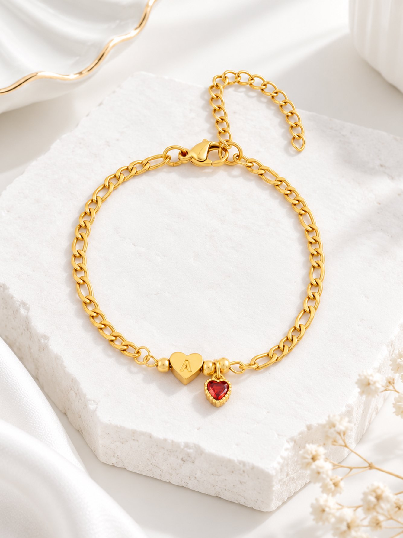 Gold Solid Link Bracelet