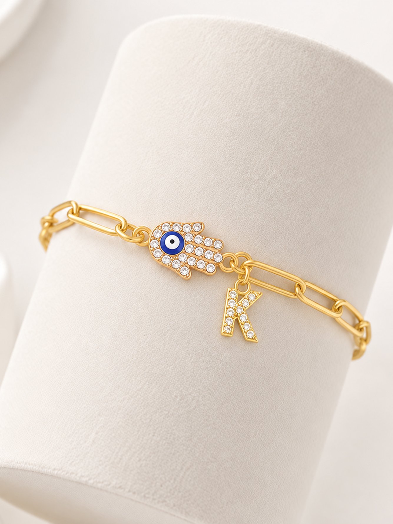 Gold Solid Charm Bracelet