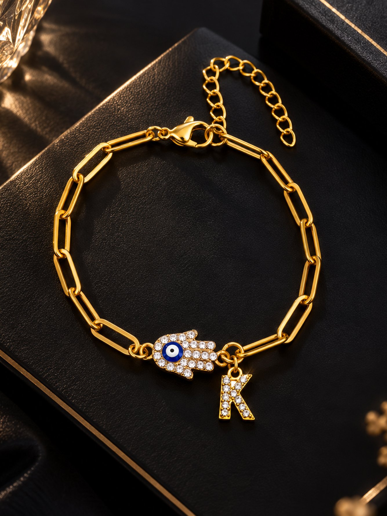 Gold Solid Charm Bracelet