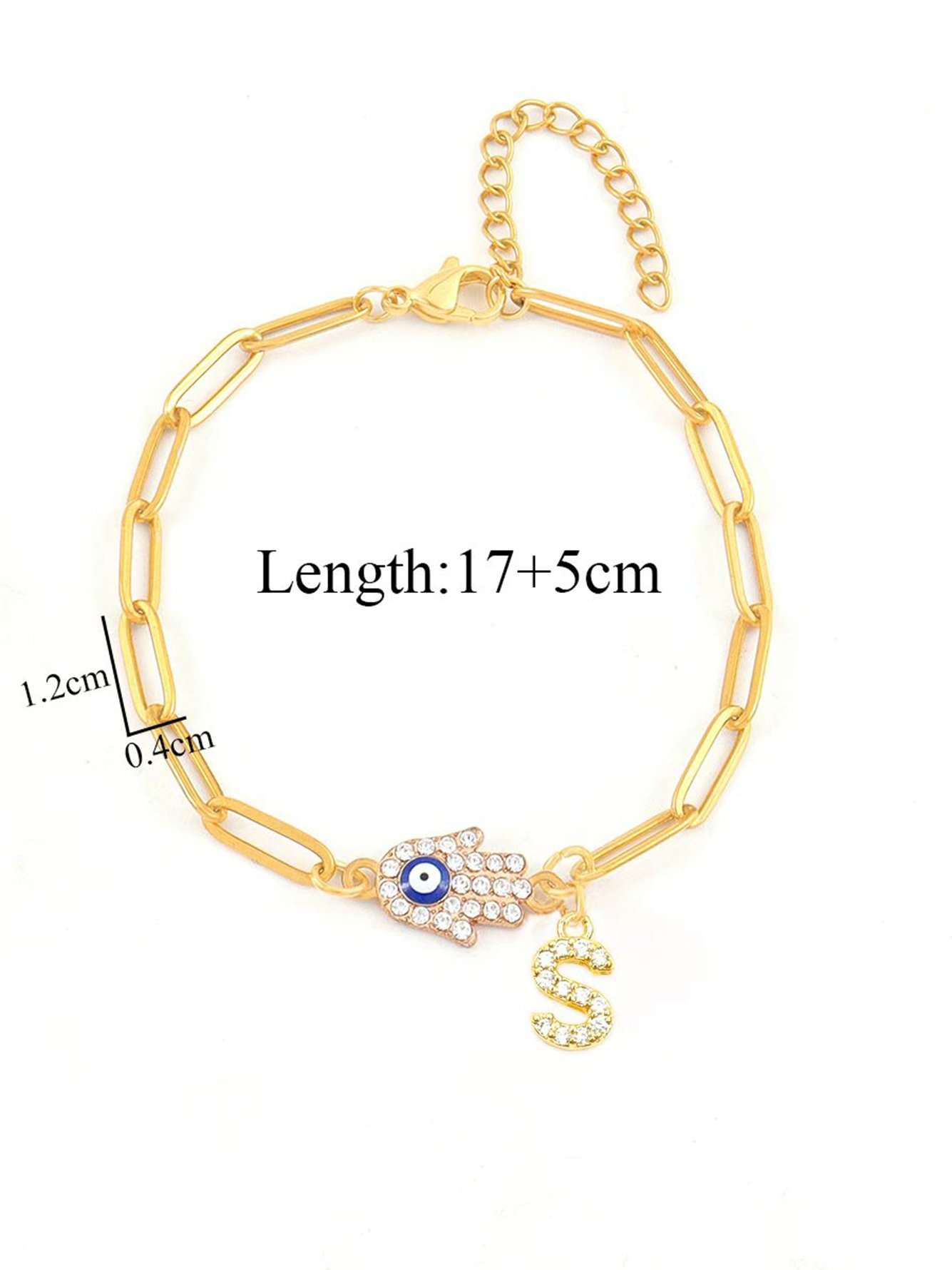 Gold Solid Link Bracelet