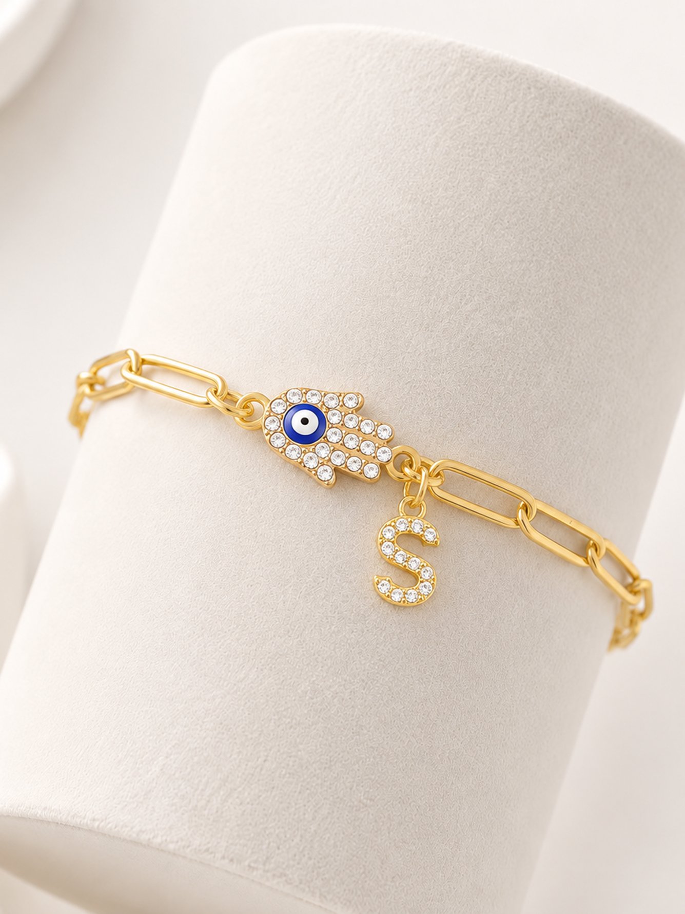 Gold Solid Link Bracelet