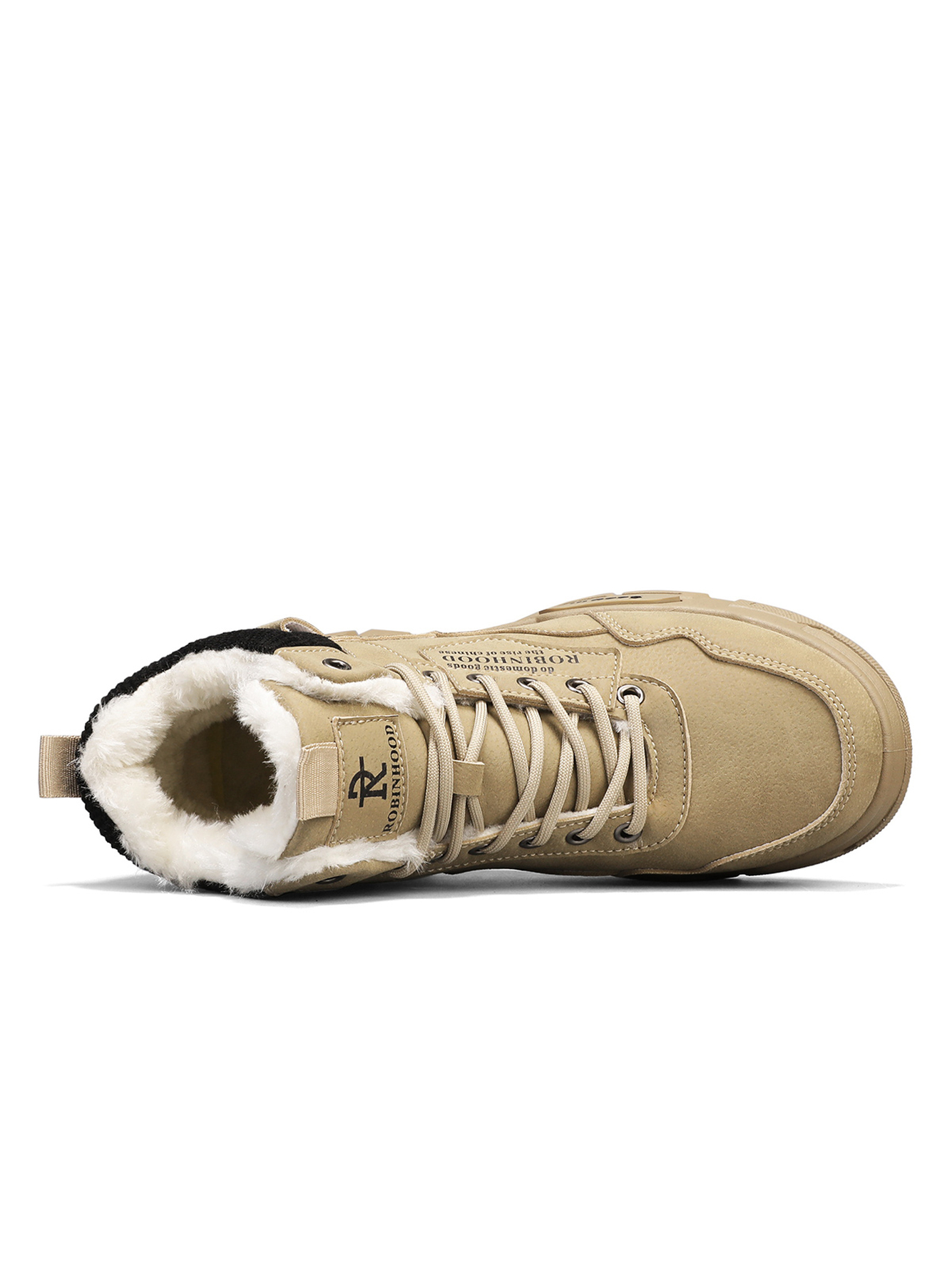 Beige Logo Lace Ups Ankle Boots