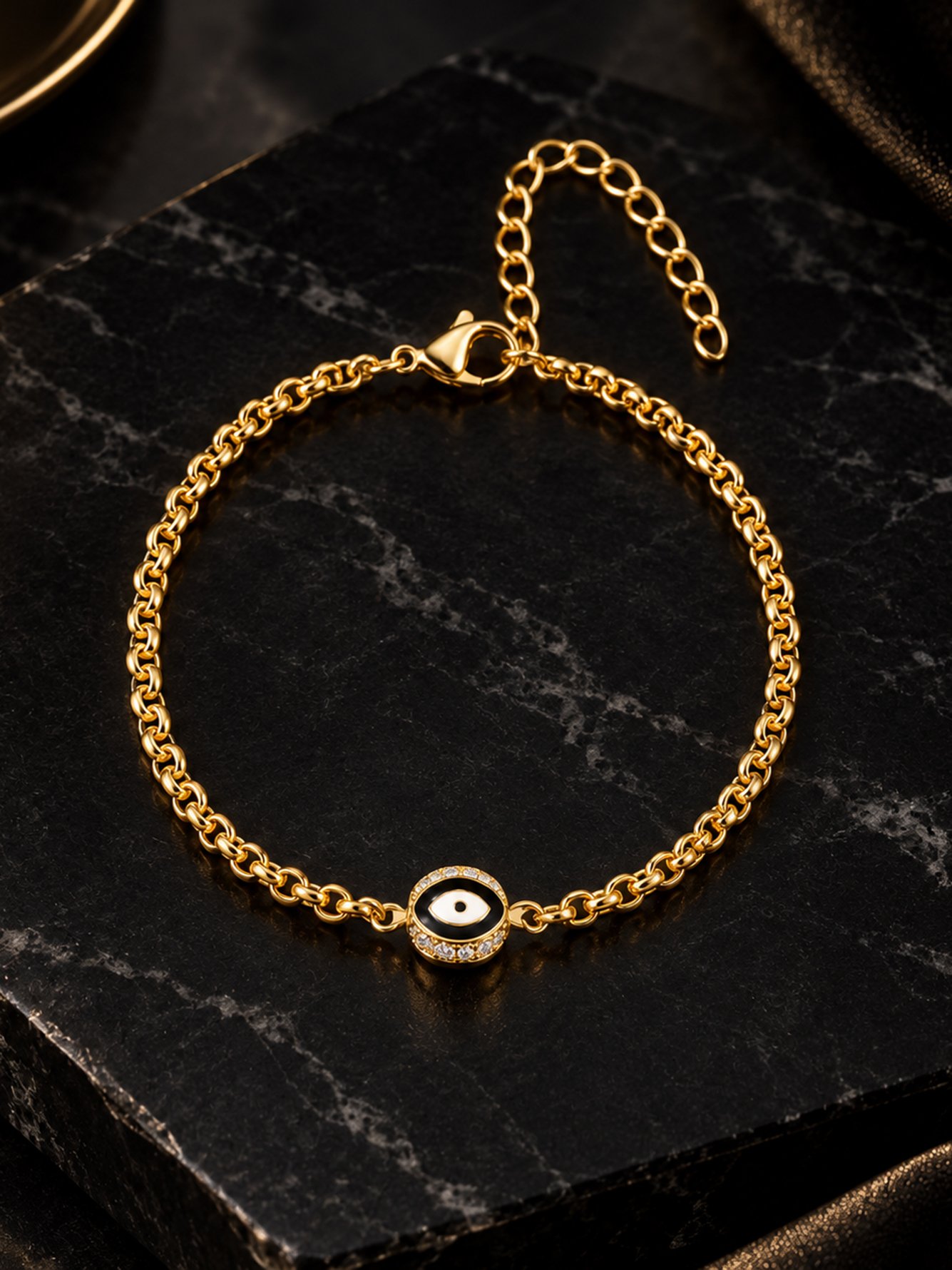 Gold Solid Link Bracelet