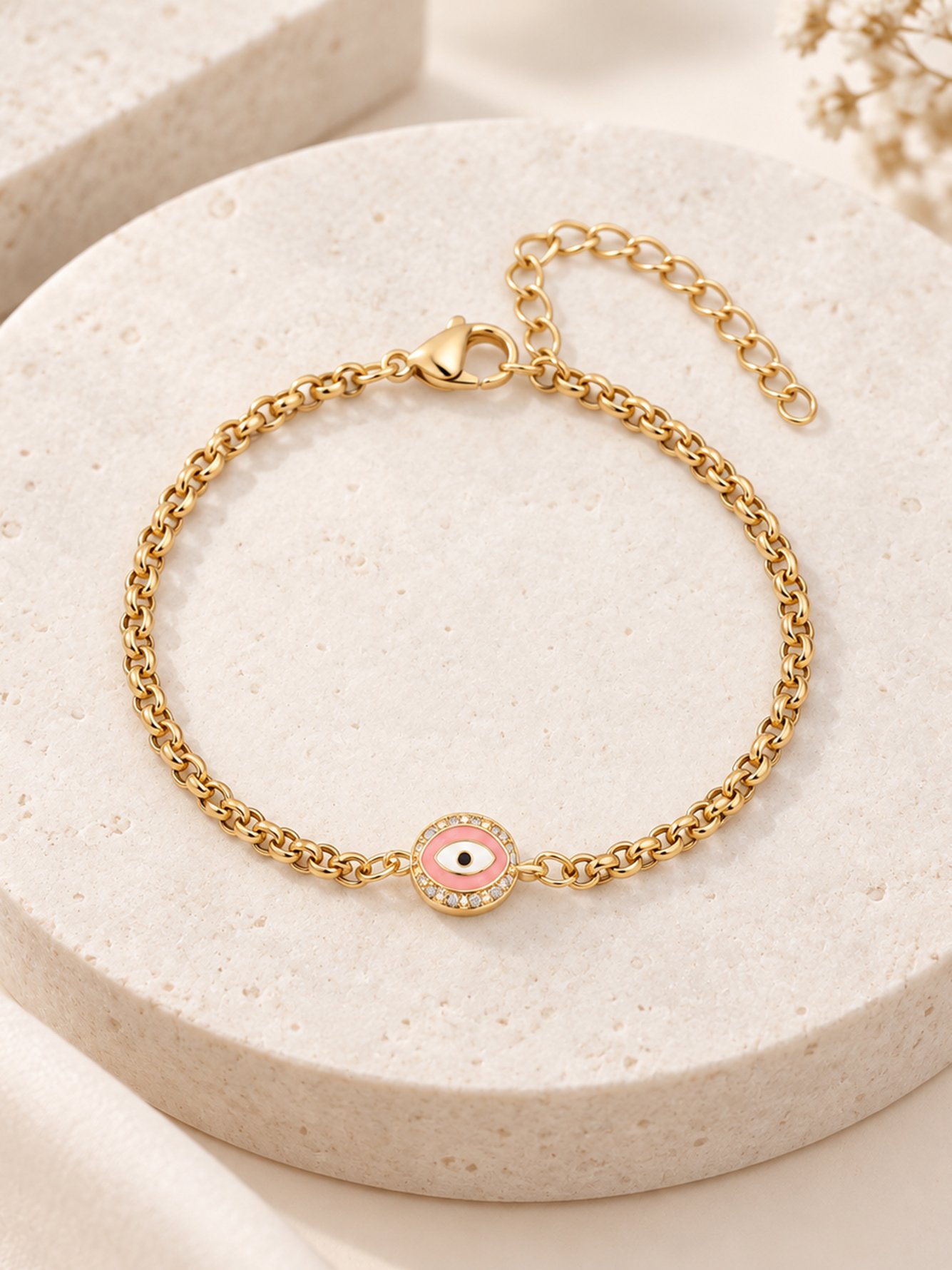 Gold Solid Link Bracelet