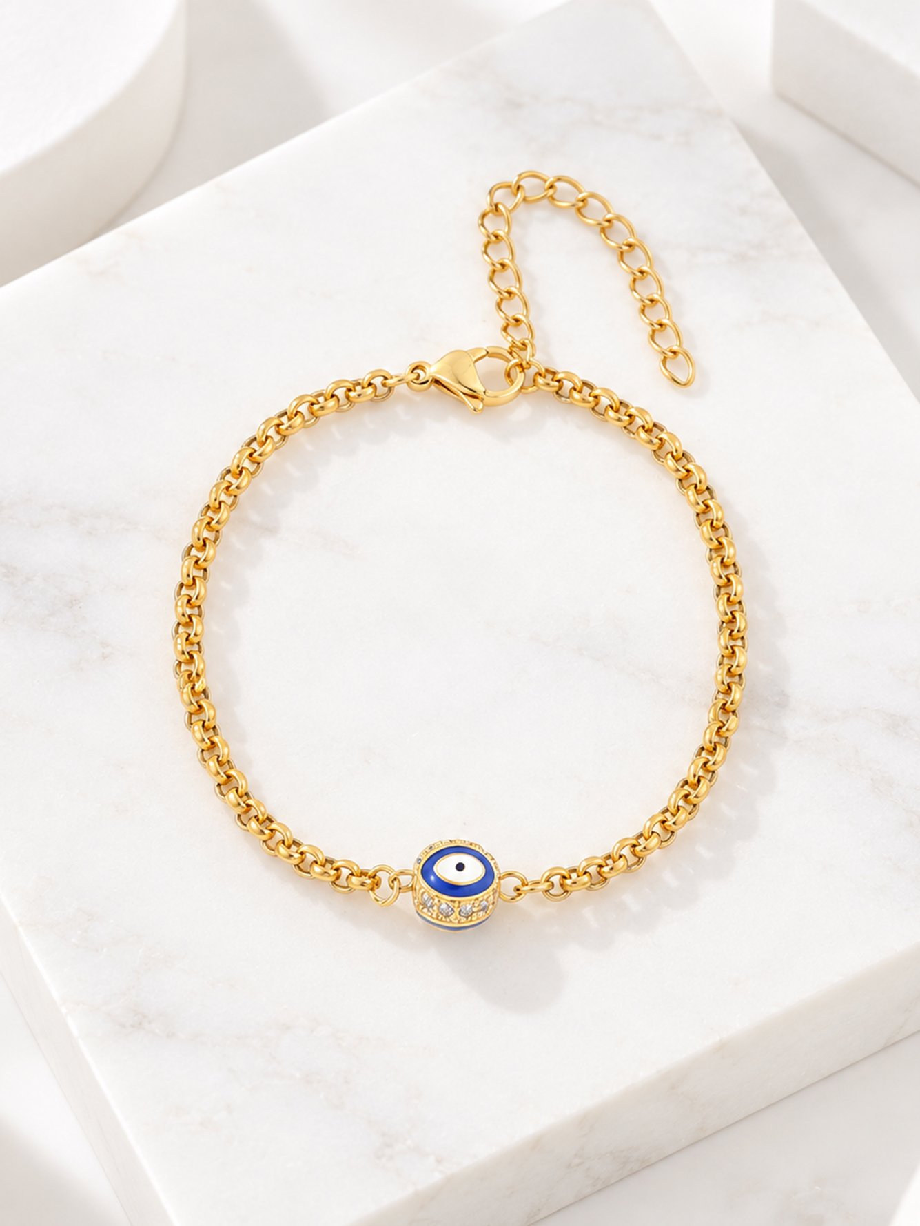 Gold Solid Link Bracelet