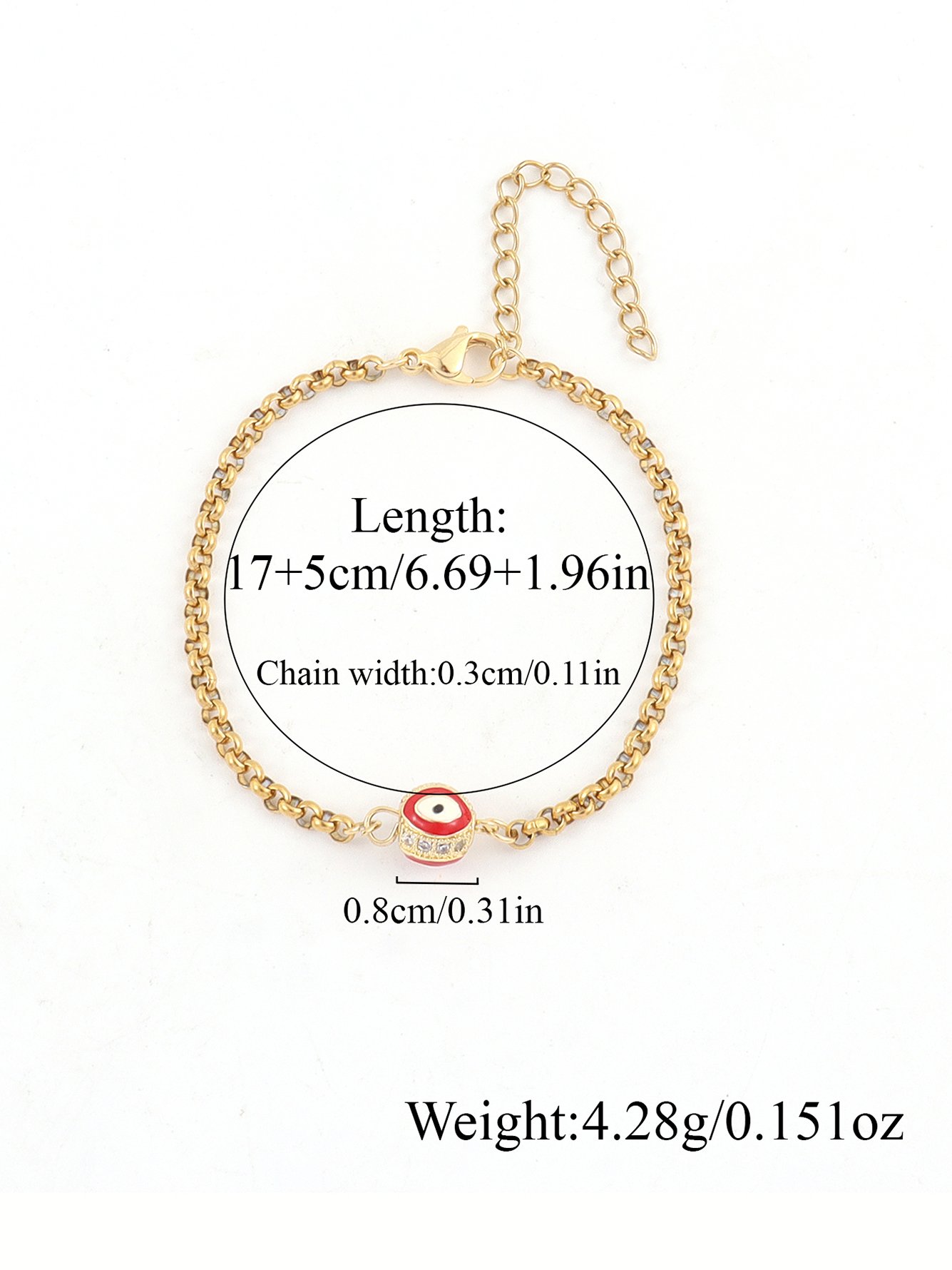 Gold Solid Link Bracelet