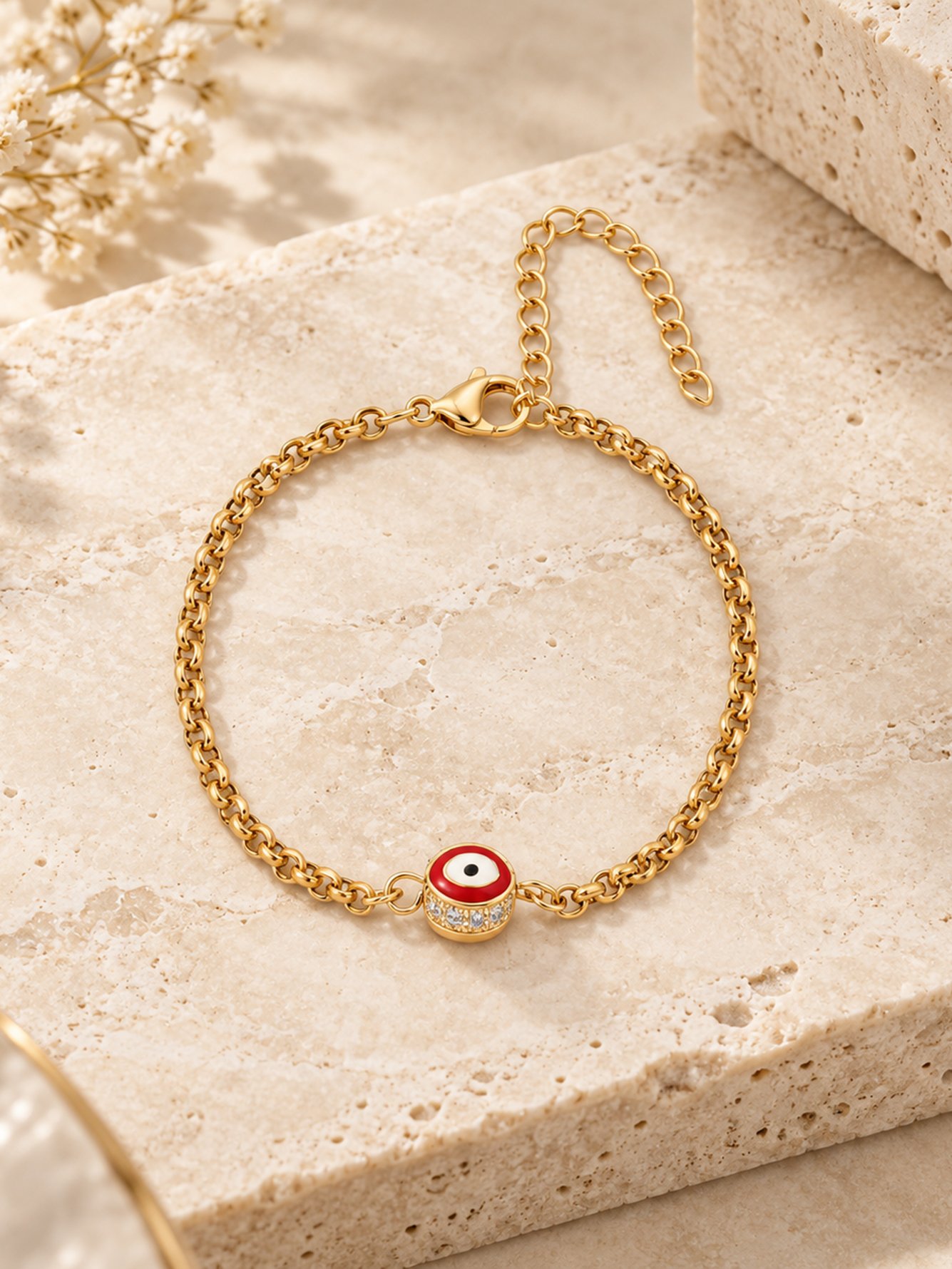 Gold Solid Link Bracelet