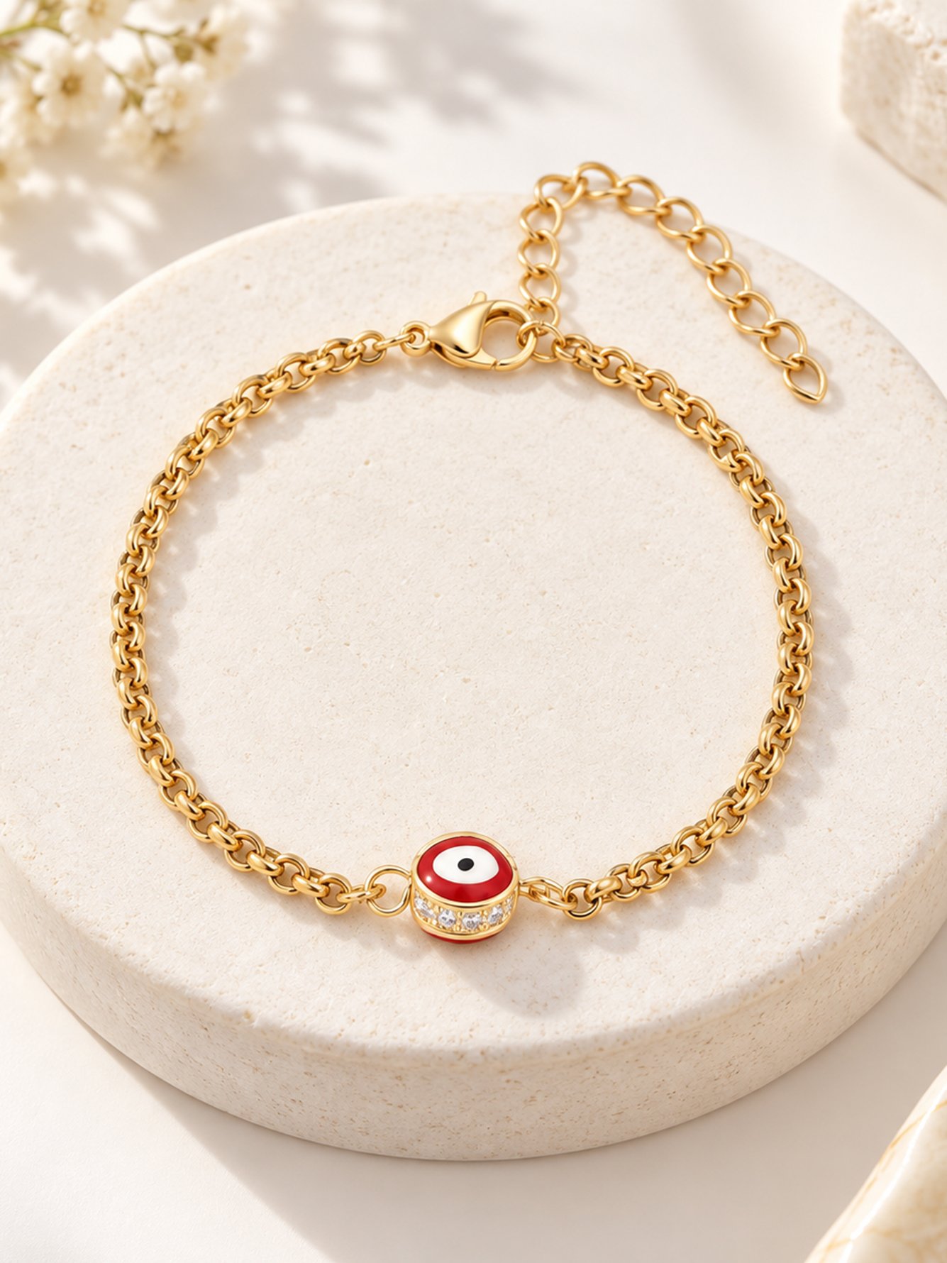 Gold Solid Link Bracelet