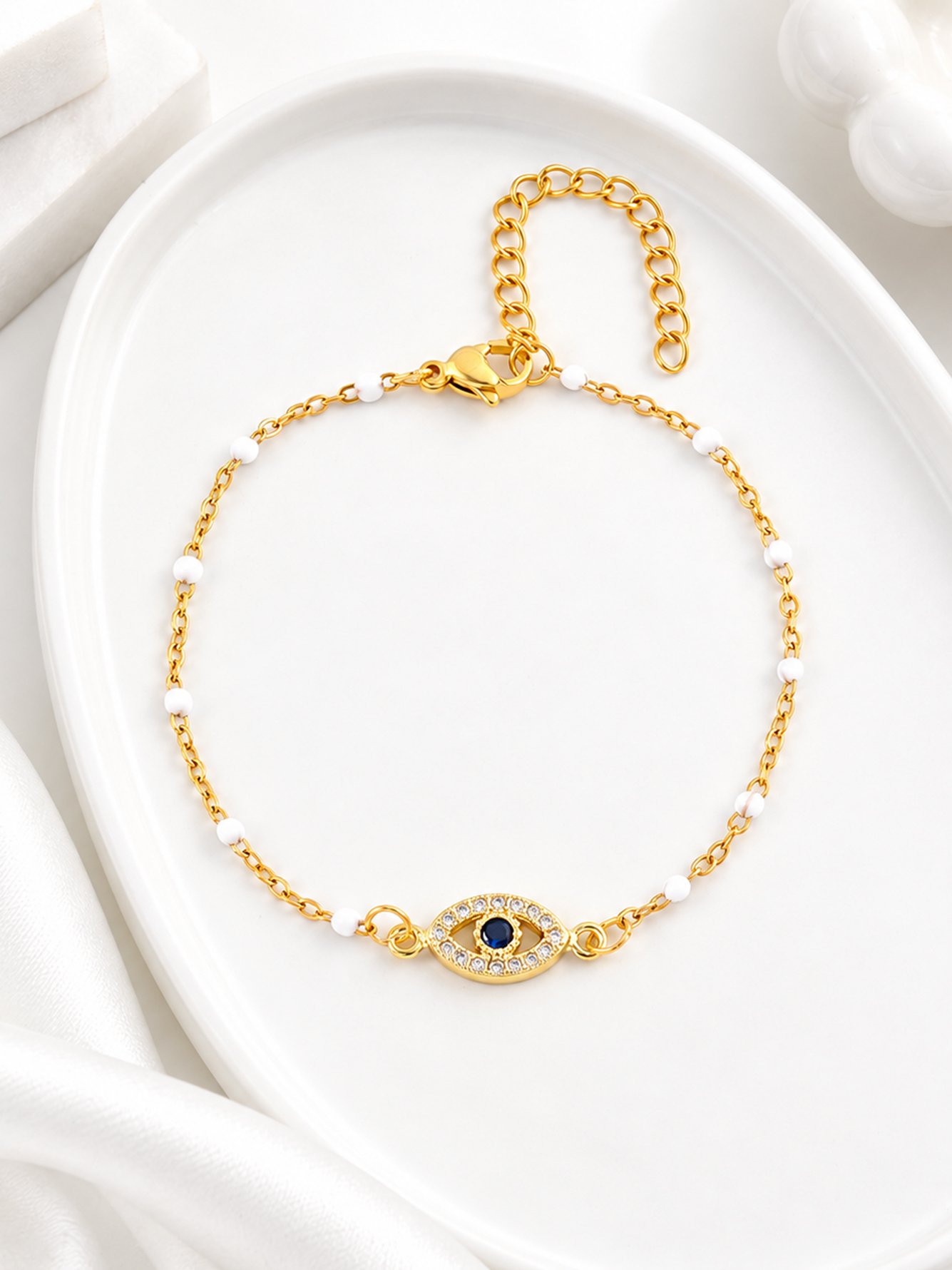 Gold Solid Charm Bracelet