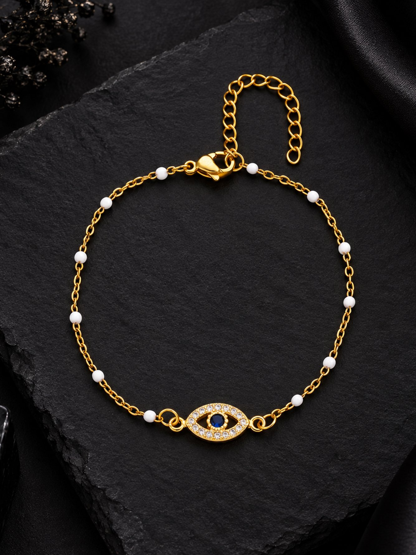 Gold Solid Charm Bracelet