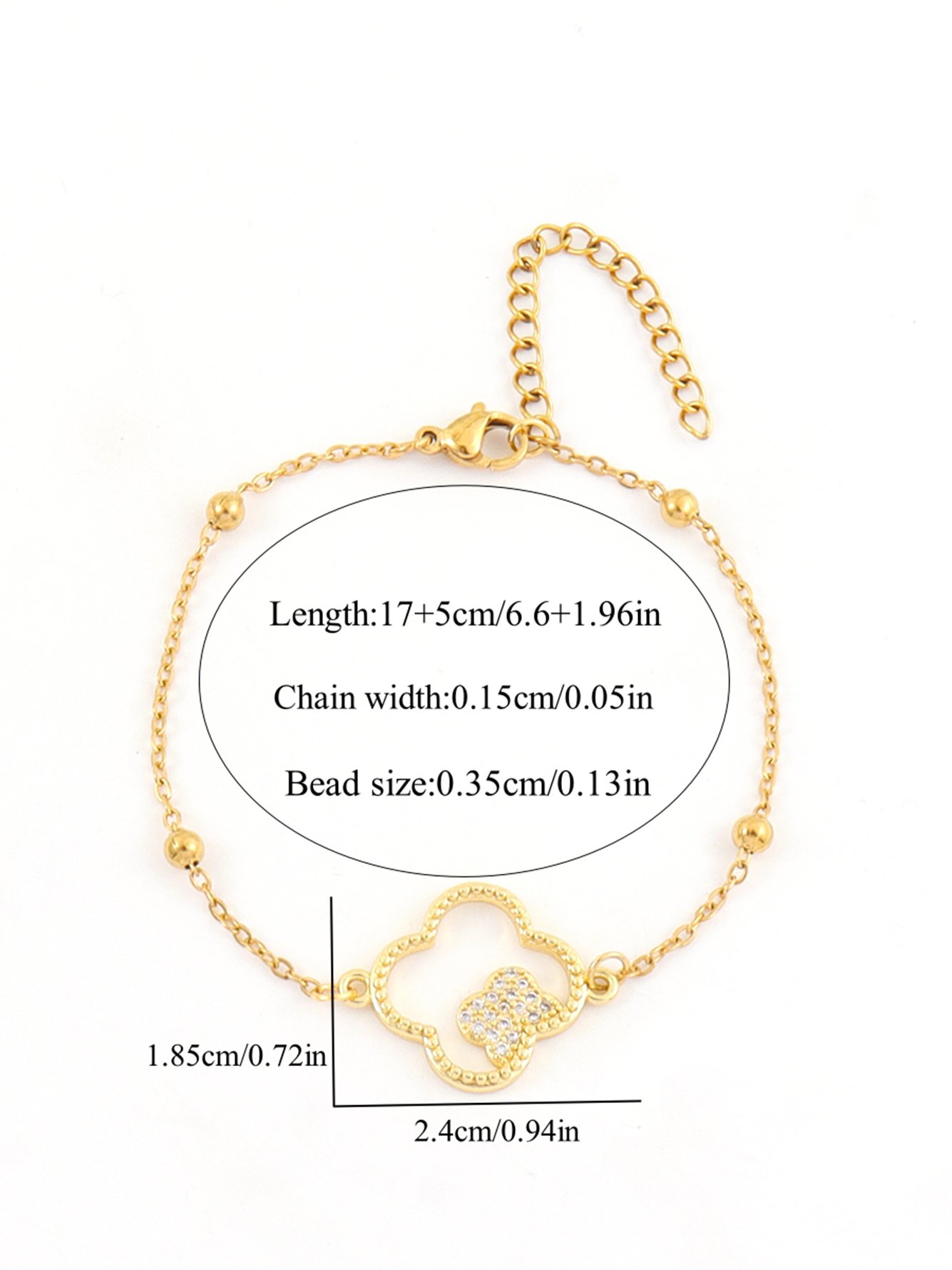 Gold Solid Charm Bracelet