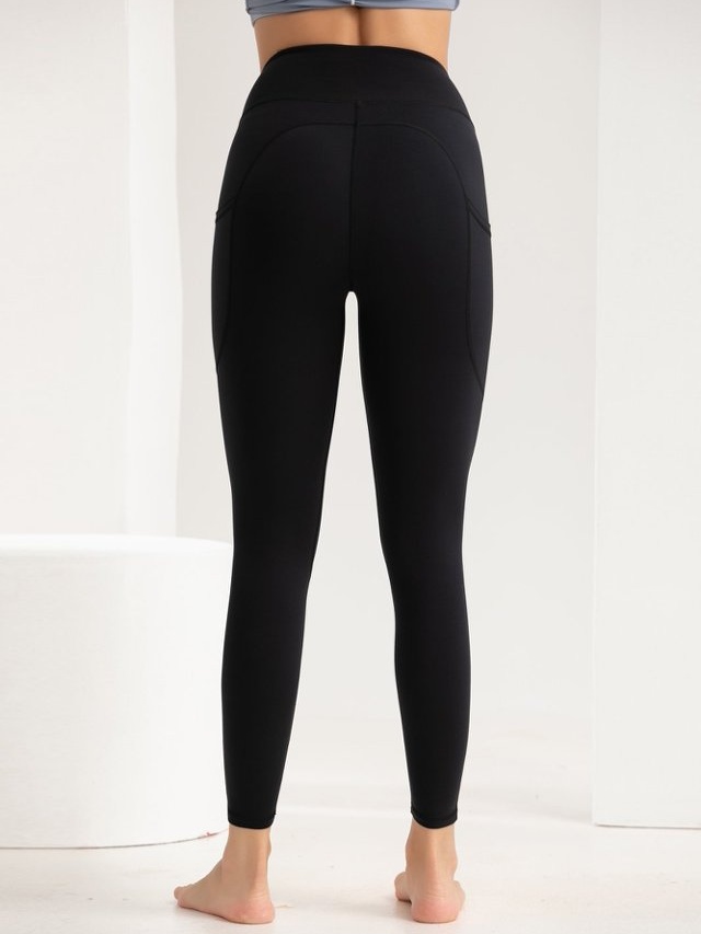 Black Solid Activewear Leggings