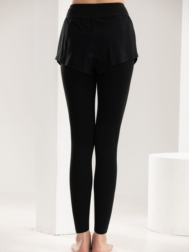 Black 2-in-1 Active Leggings with Attached Shorts