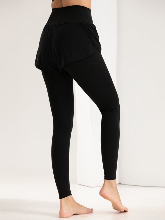 Black 2-in-1 Active Leggings with Attached Shorts
