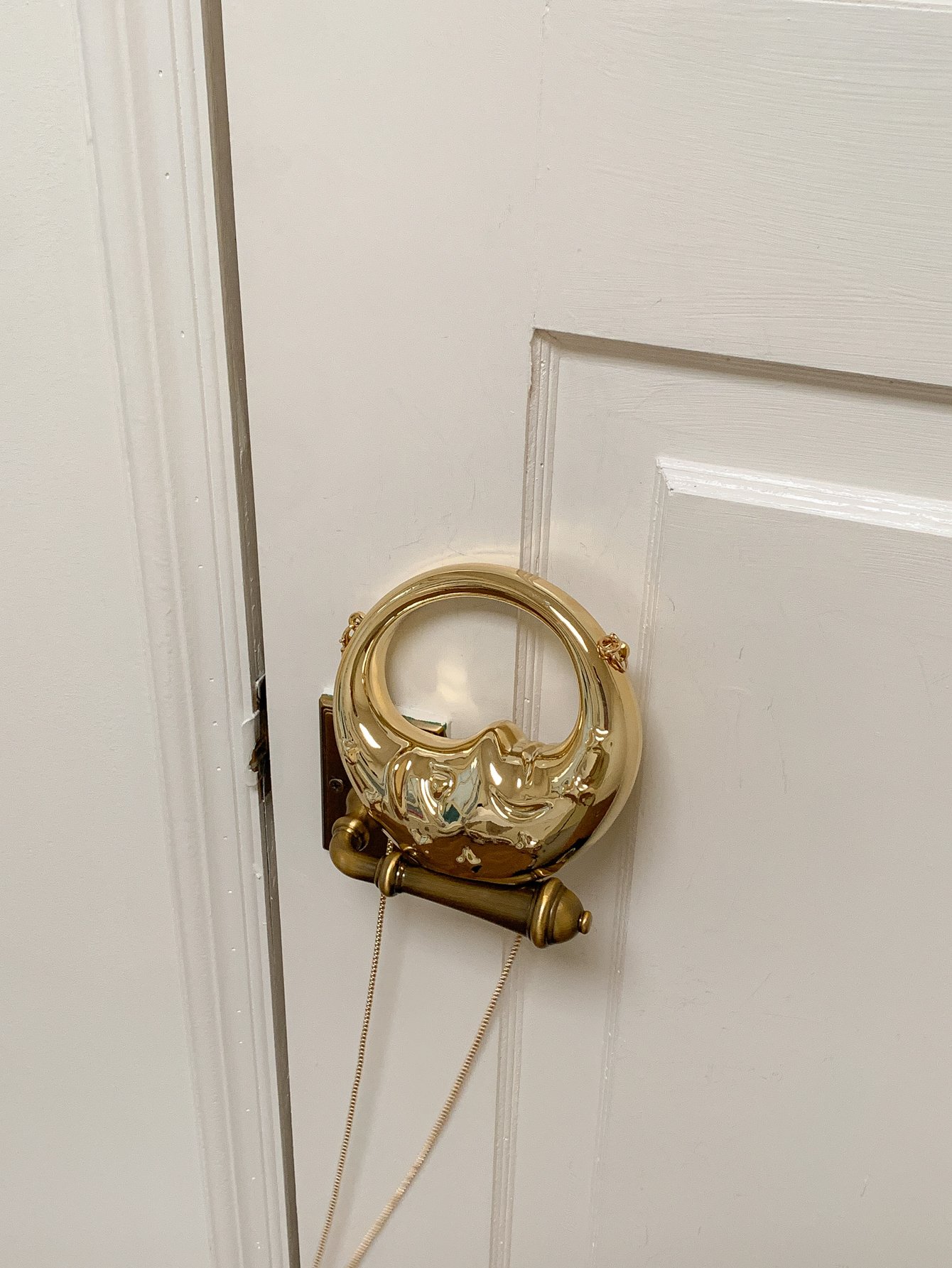 Gold Printed Crossbody Bag with Push Lock