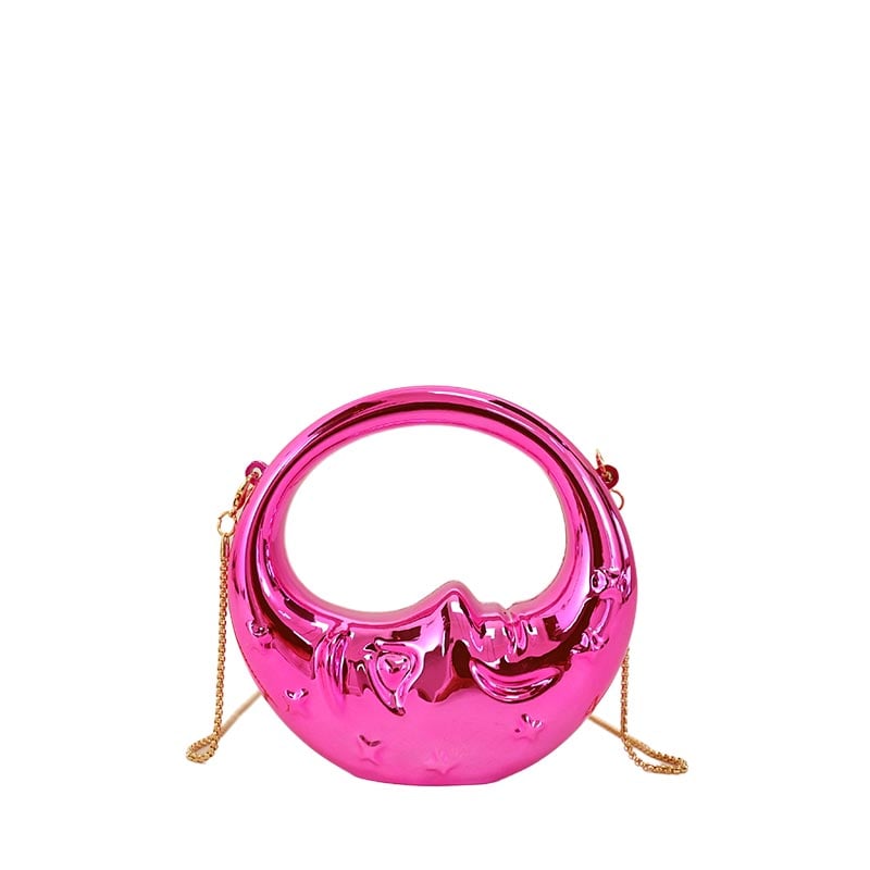 Neon Pink Graphic Crossbody Bag with Push Lock