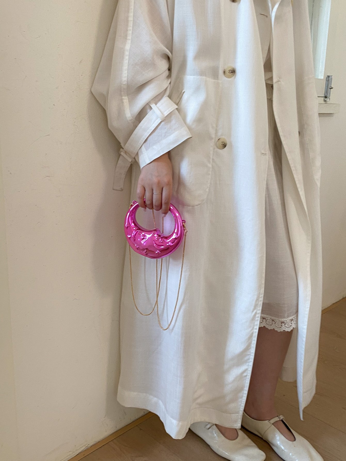 Neon Pink Graphic Crossbody Bag with Push Lock