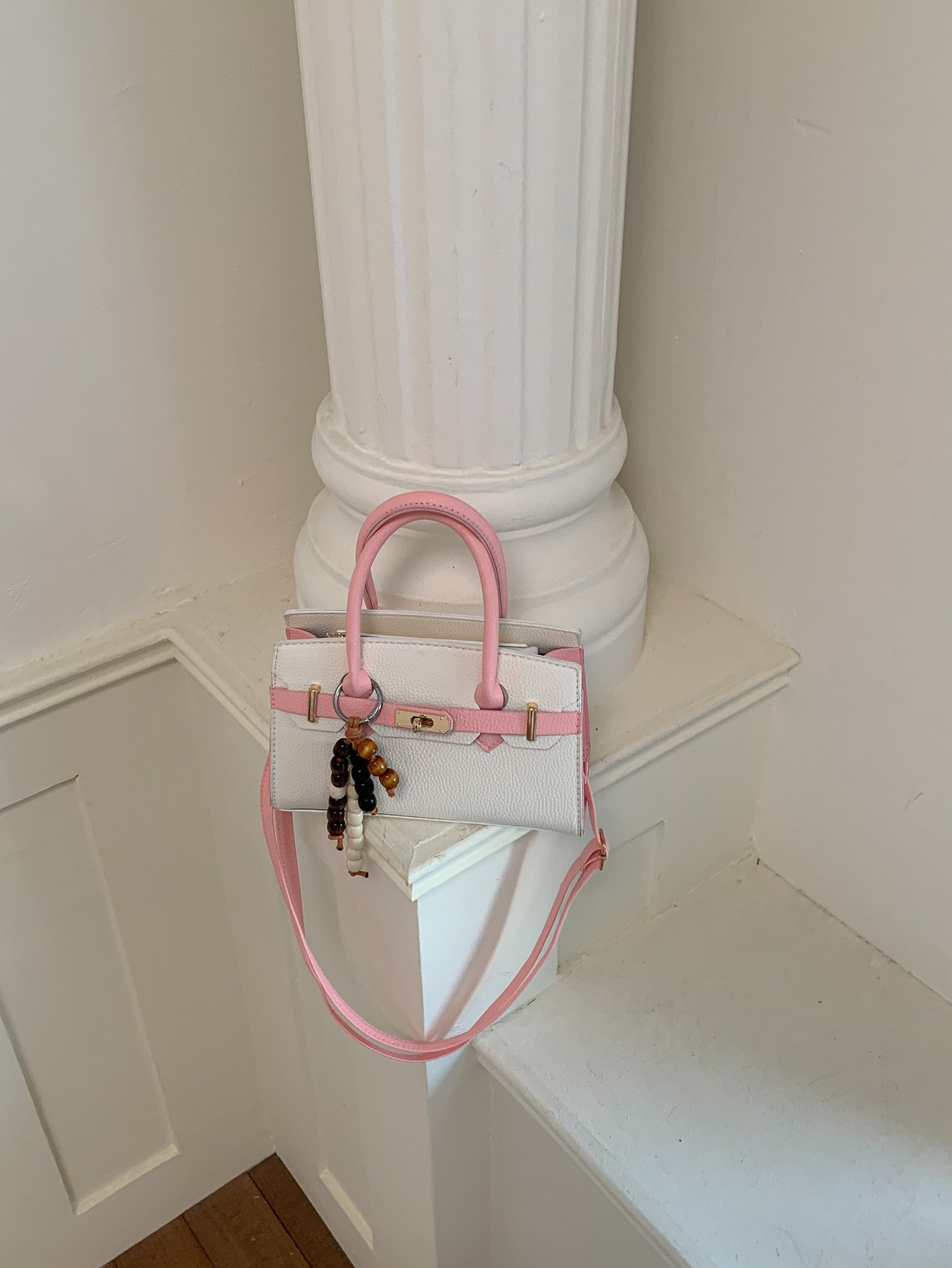 Mini Crossbody Bag with Beaded Charm