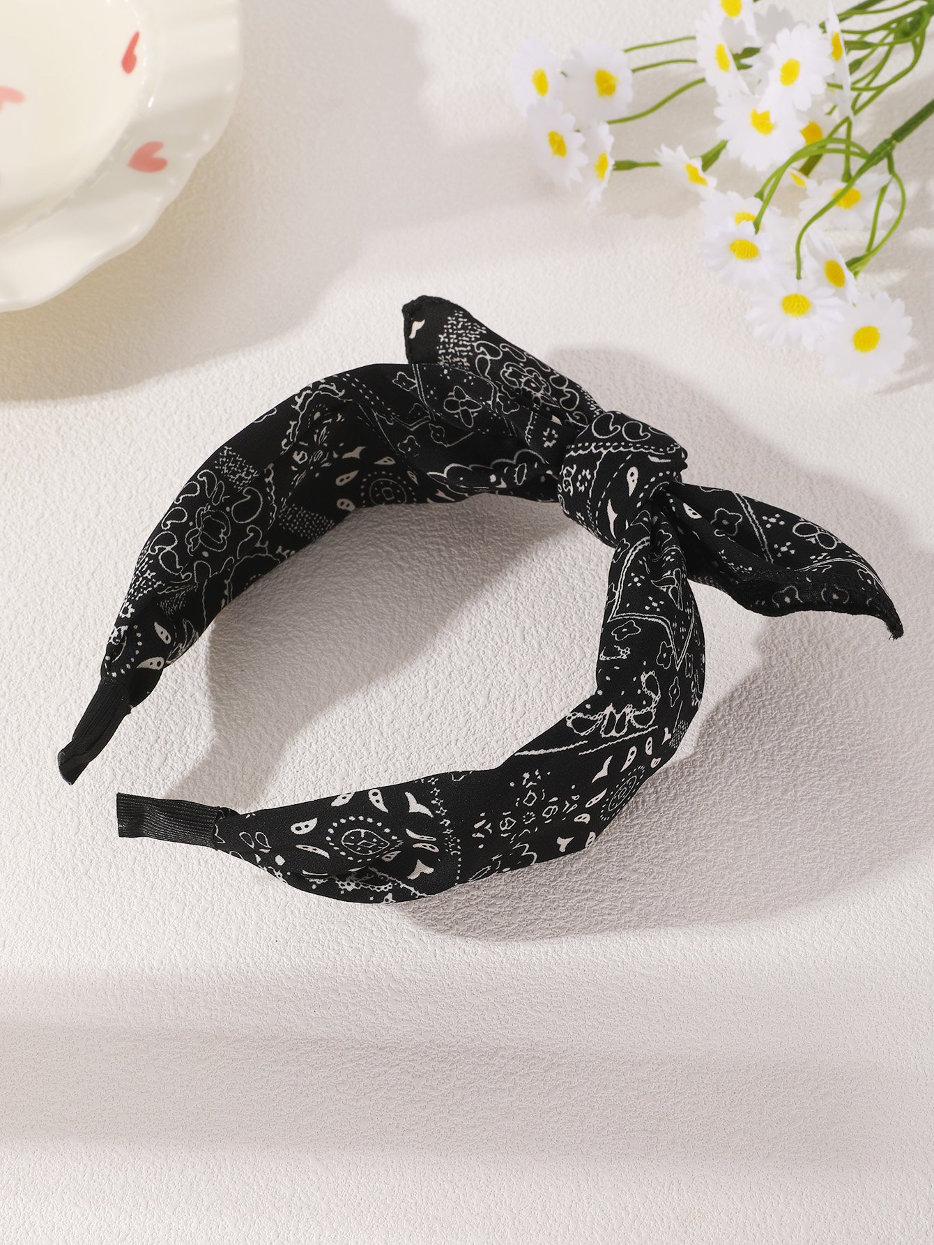 Black Printed Bandana