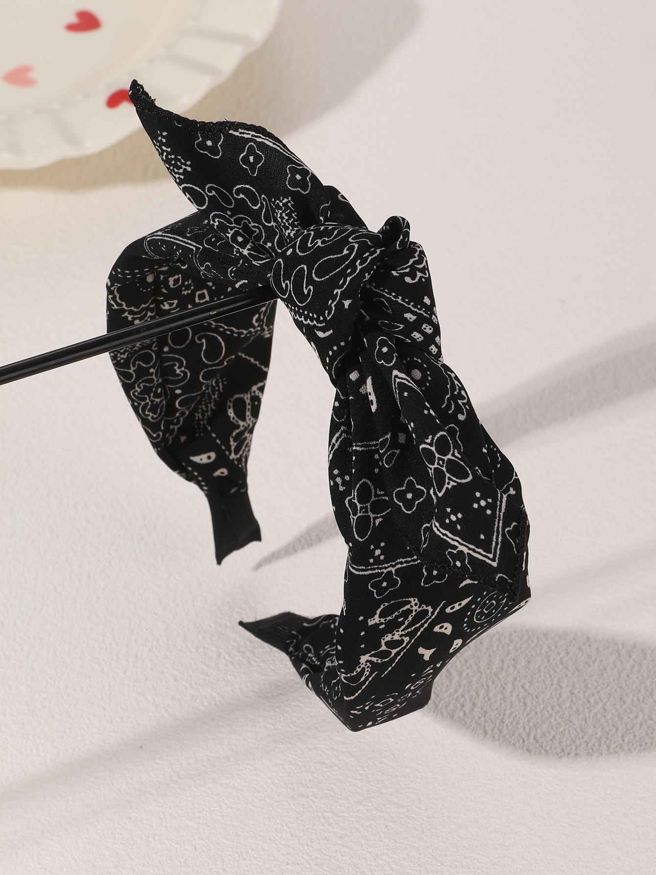 Black Printed Bandana