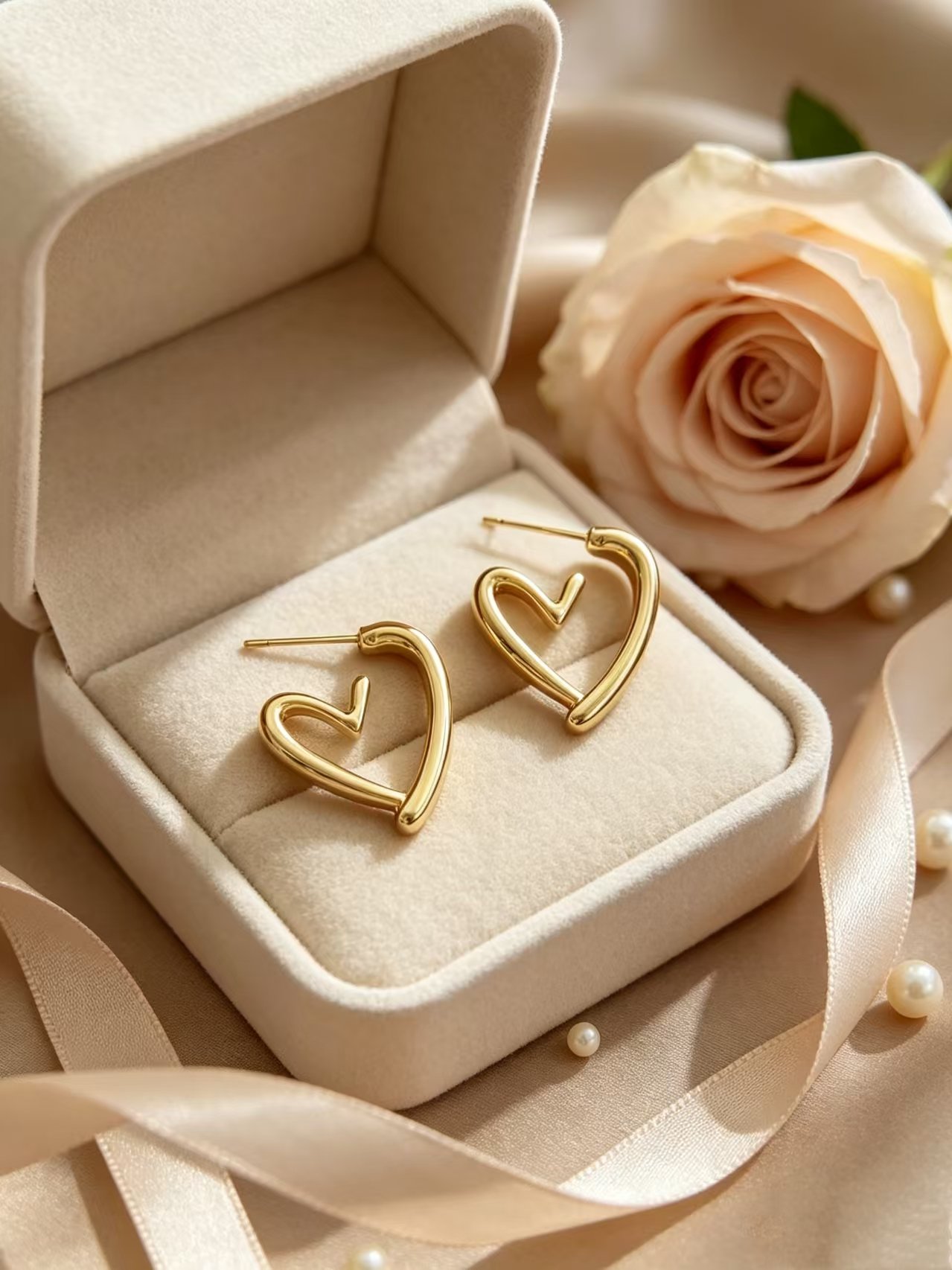 Gold Solid Stud Earrings