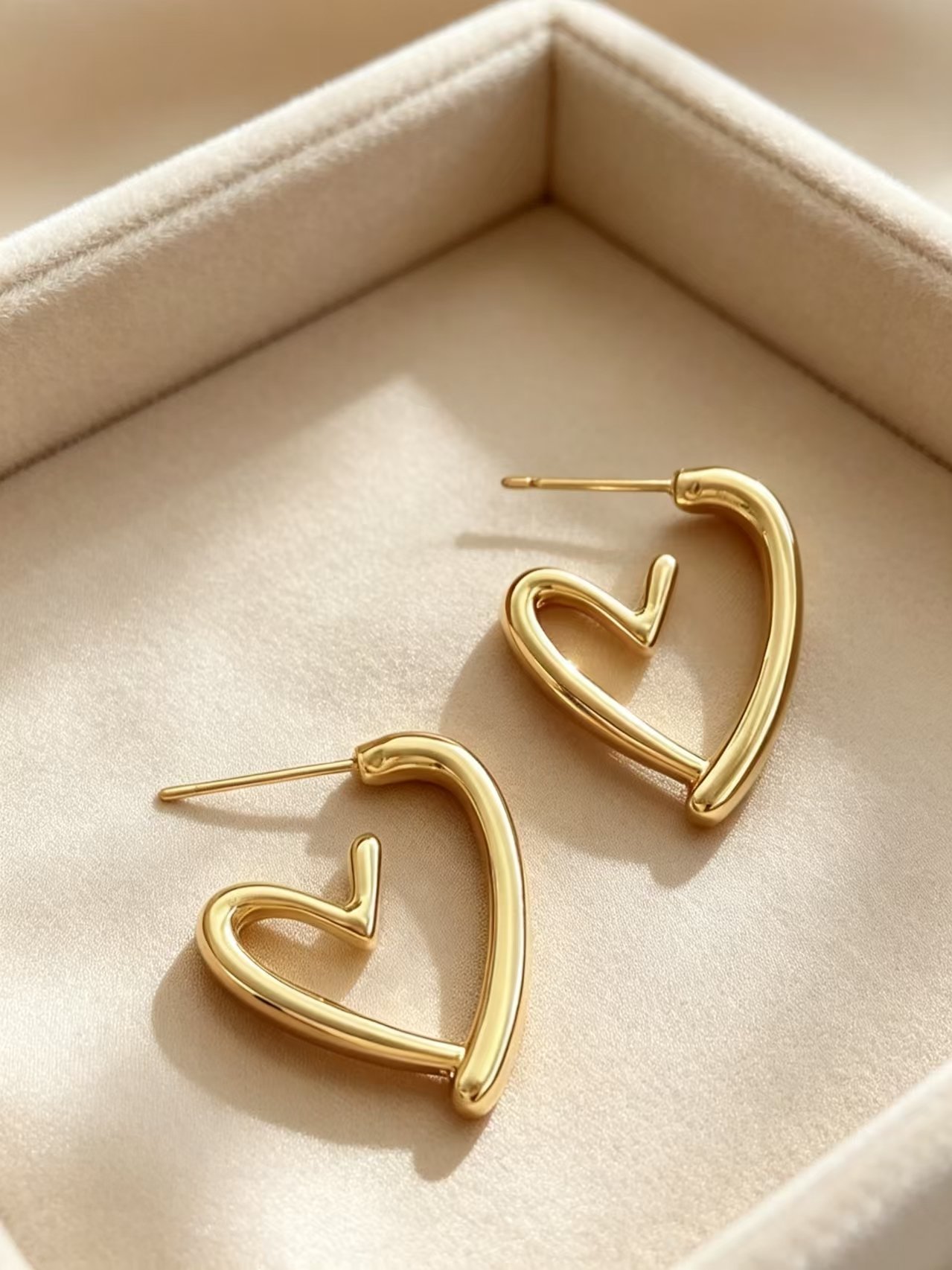 Gold Solid Stud Earrings