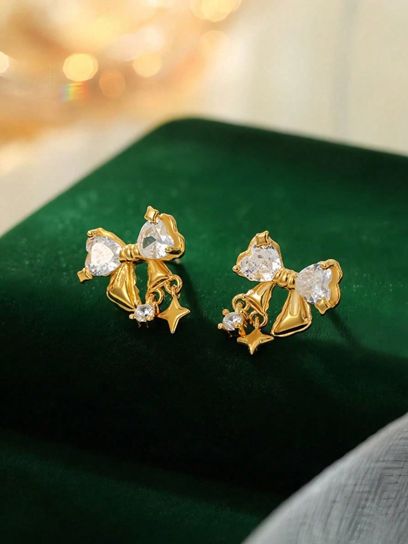 Gold Solid Stud Earrings