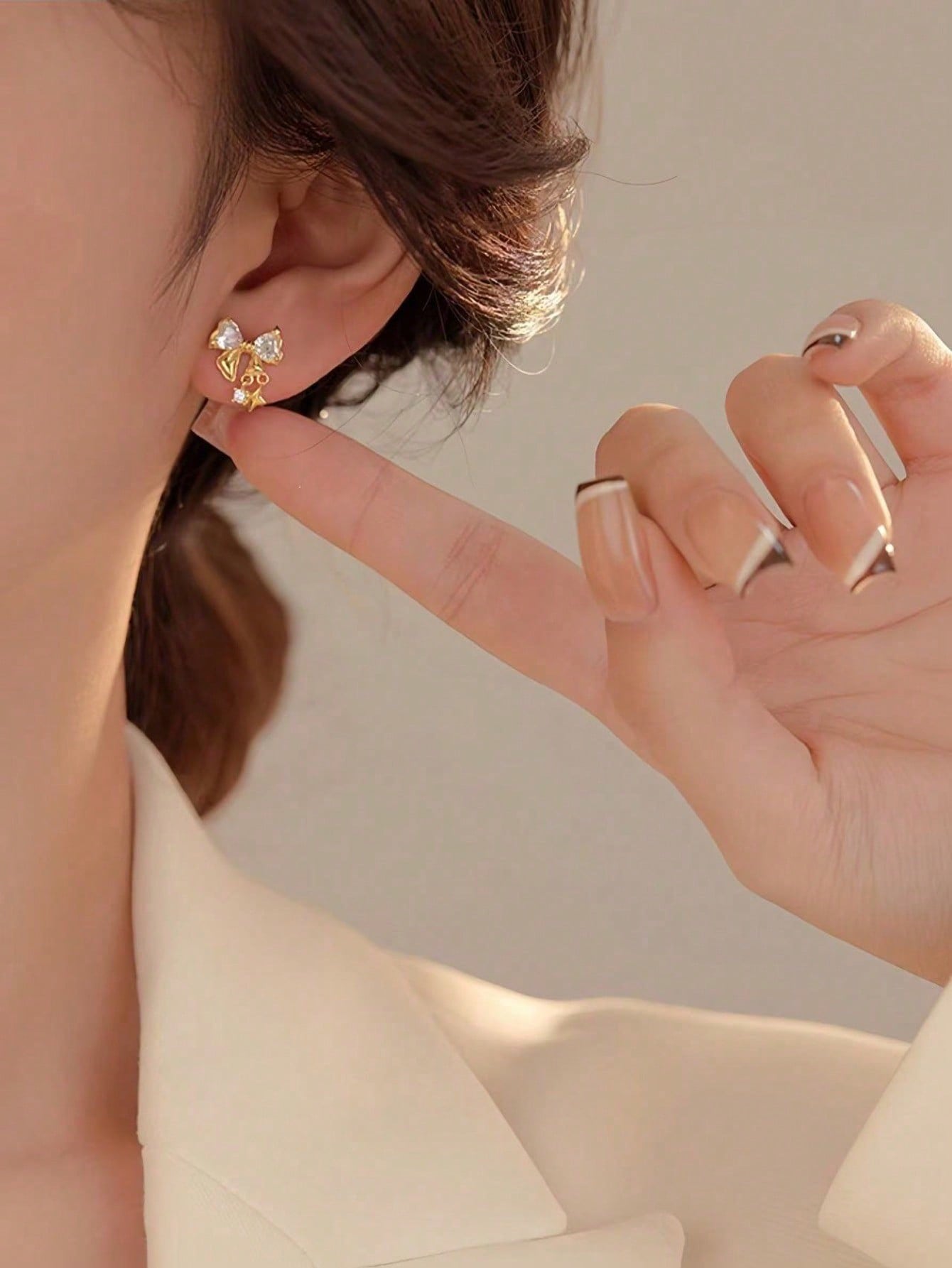 Gold Solid Stud Earrings