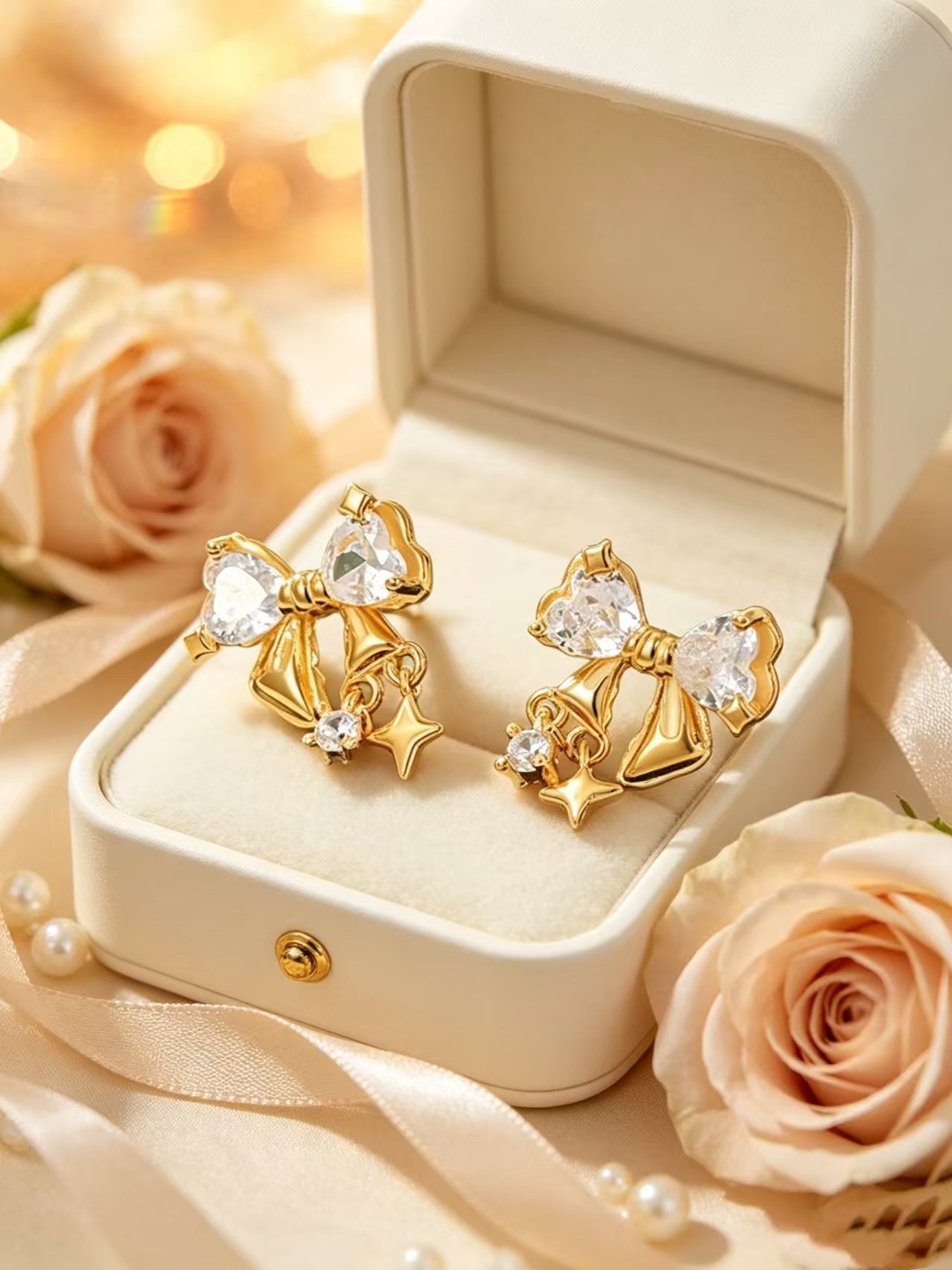 Gold Solid Stud Earrings