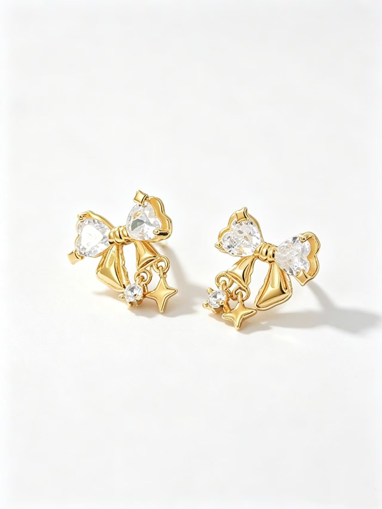 Gold Solid Stud Earrings