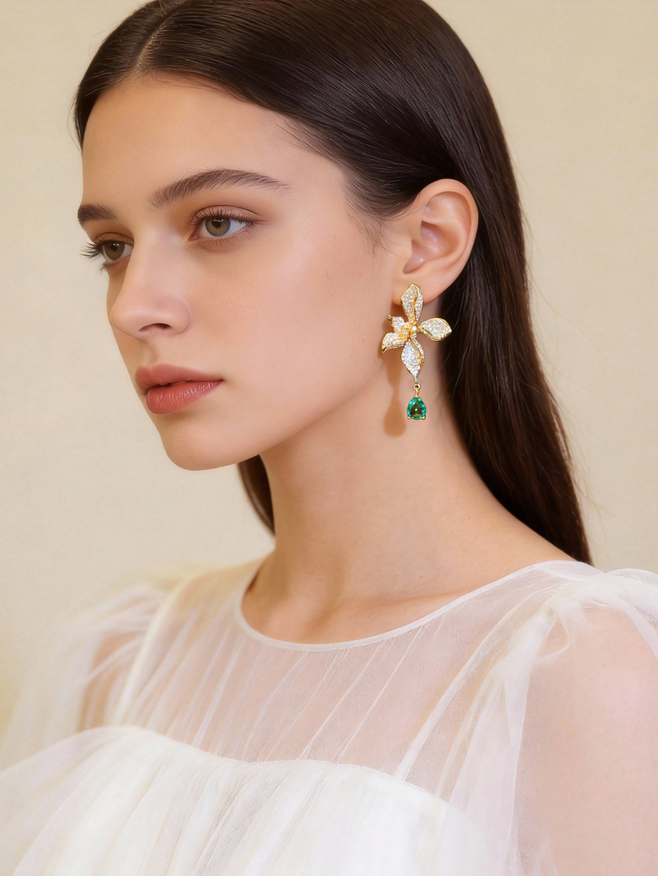 Gold Texture Stud Earrings
