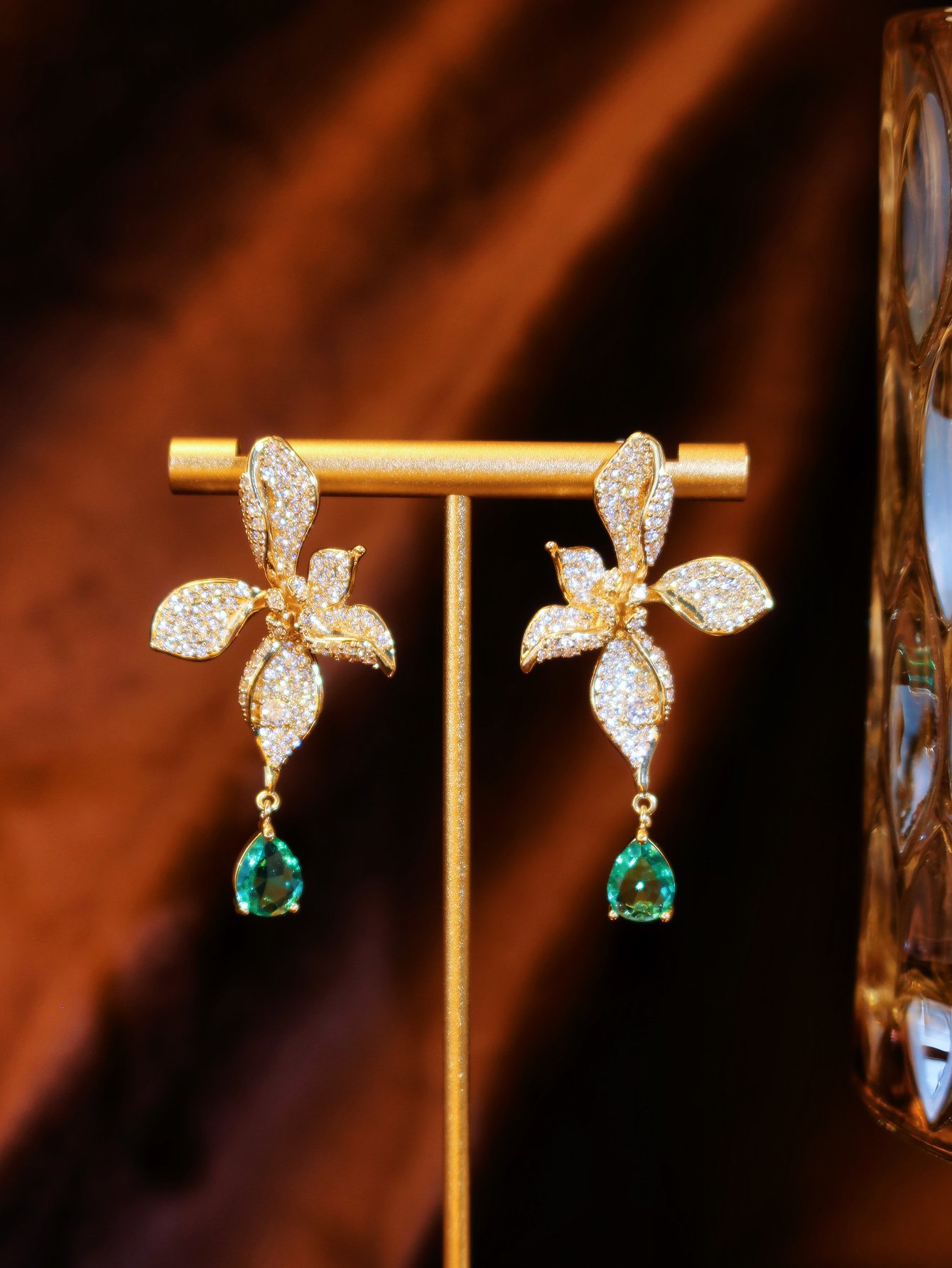 Gold Texture Stud Earrings
