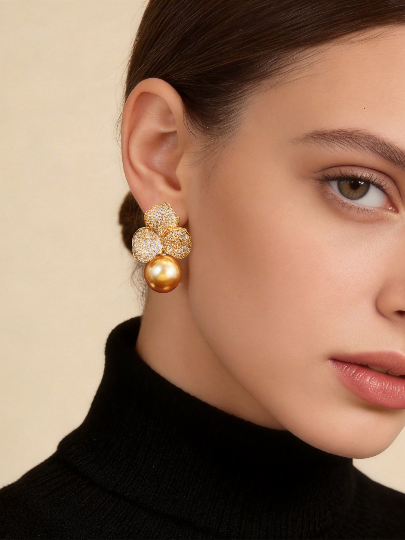 Gold Texture Stud Earrings