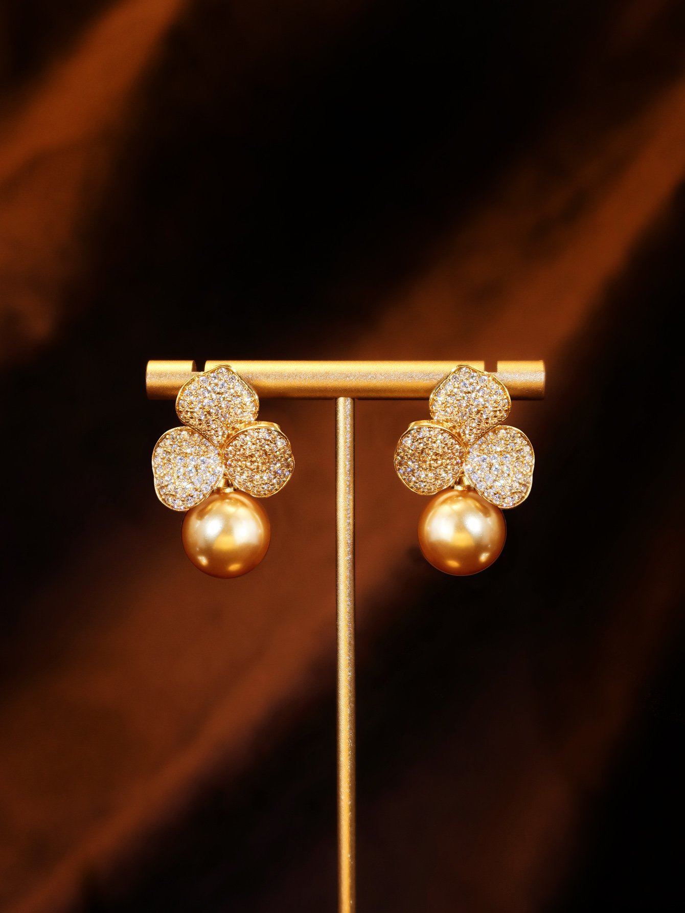 Gold Texture Stud Earrings