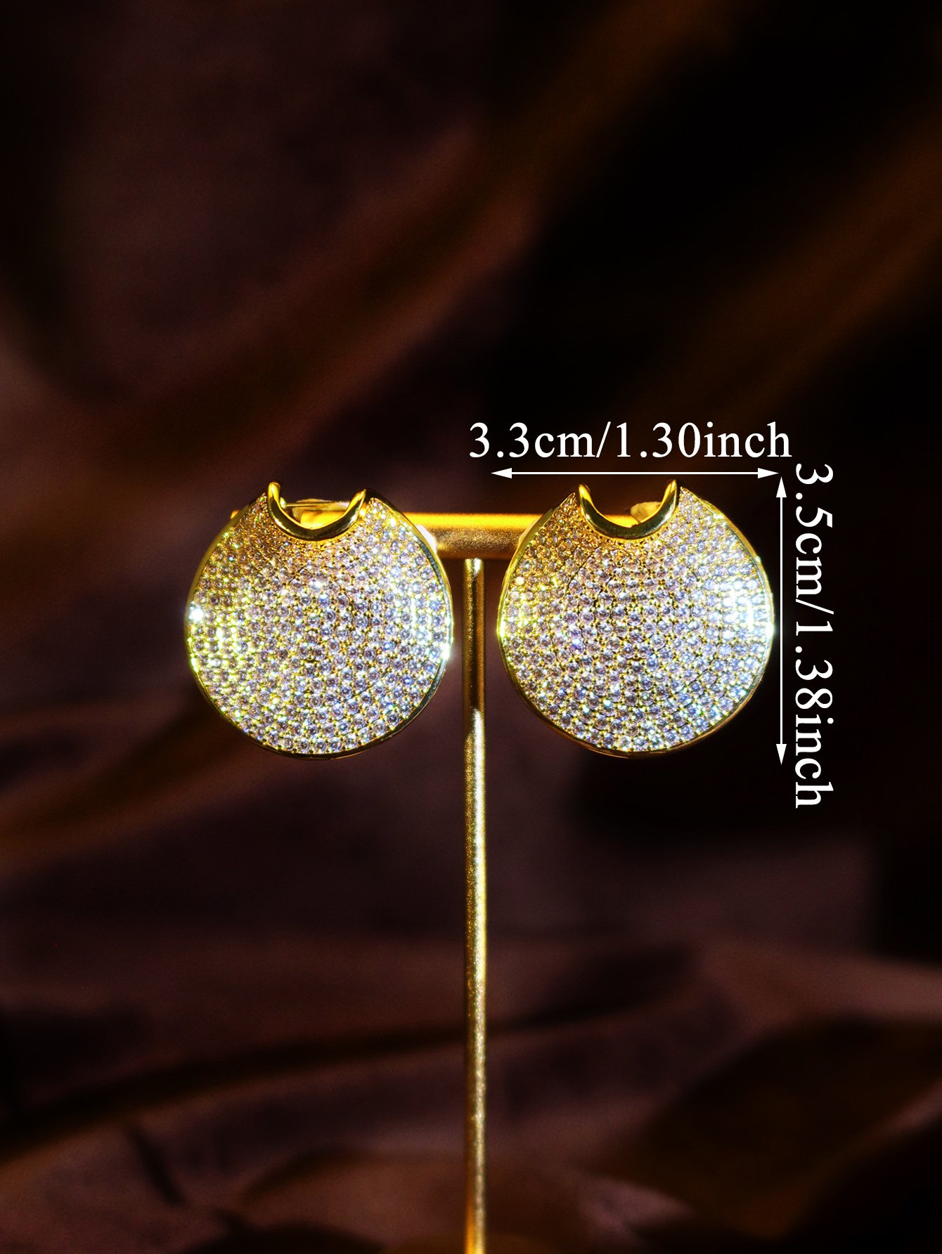 Gold Texture Stud Earrings