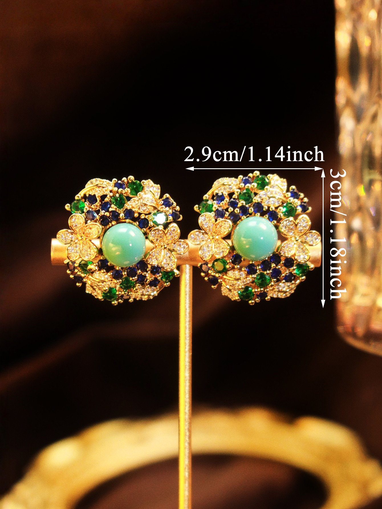 Gold Texture Stud Earrings